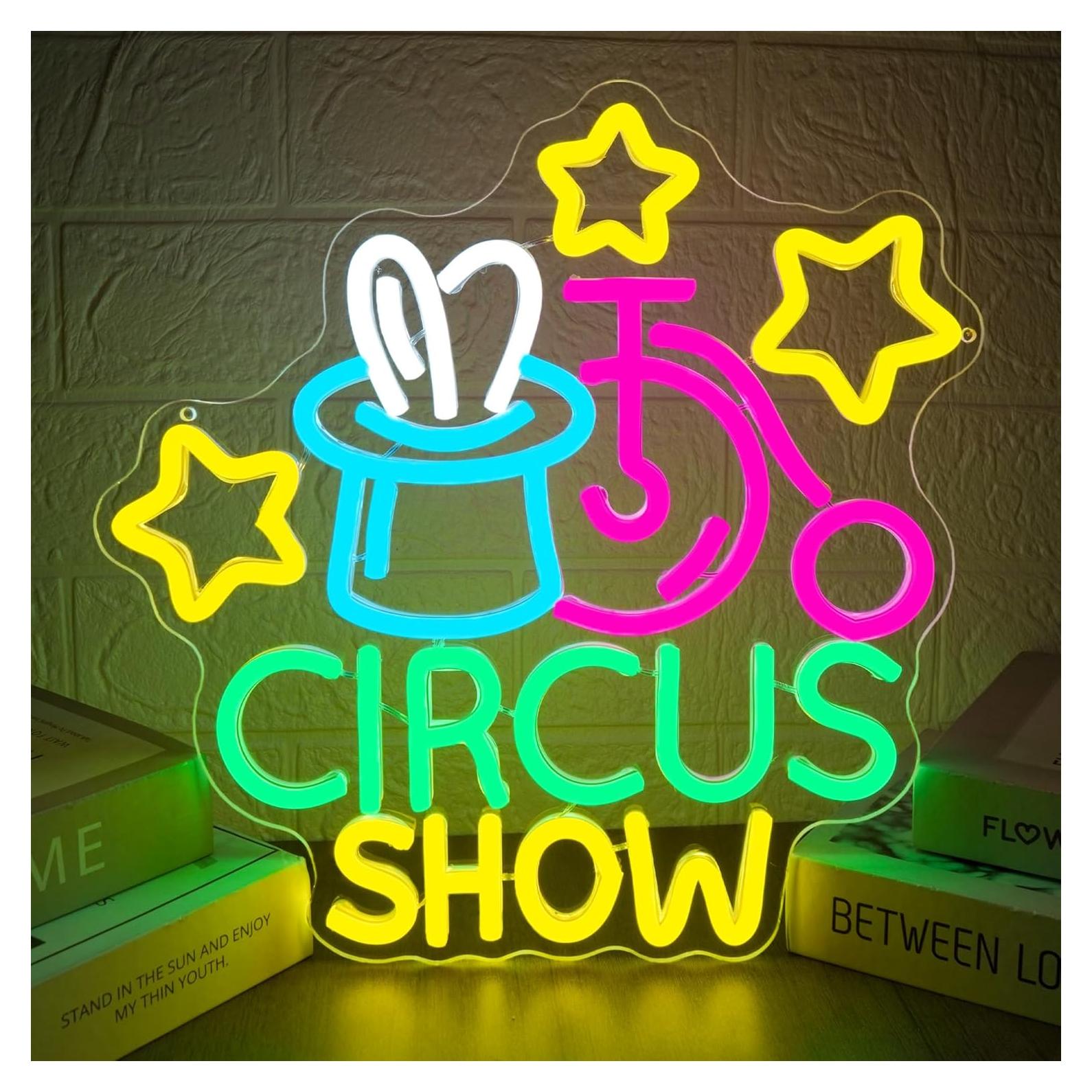 Cartel de Neón Espectáculo de Circo JNIXASART 31.75x32cm