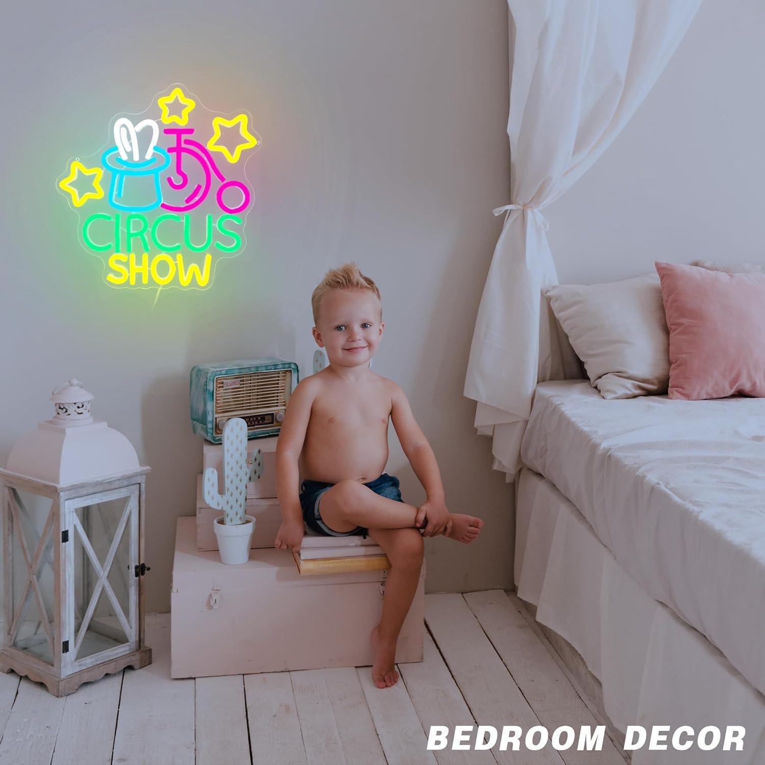 Cartel de Neón Espectáculo de Circo JNIXASART 31.75x32cm