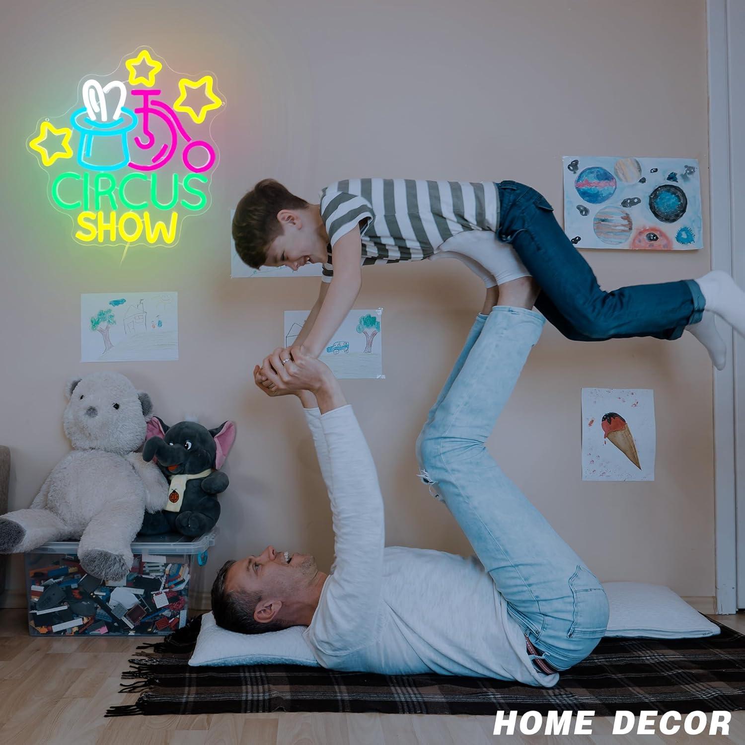 Cartel de Neón Espectáculo de Circo JNIXASART 31.75x32cm