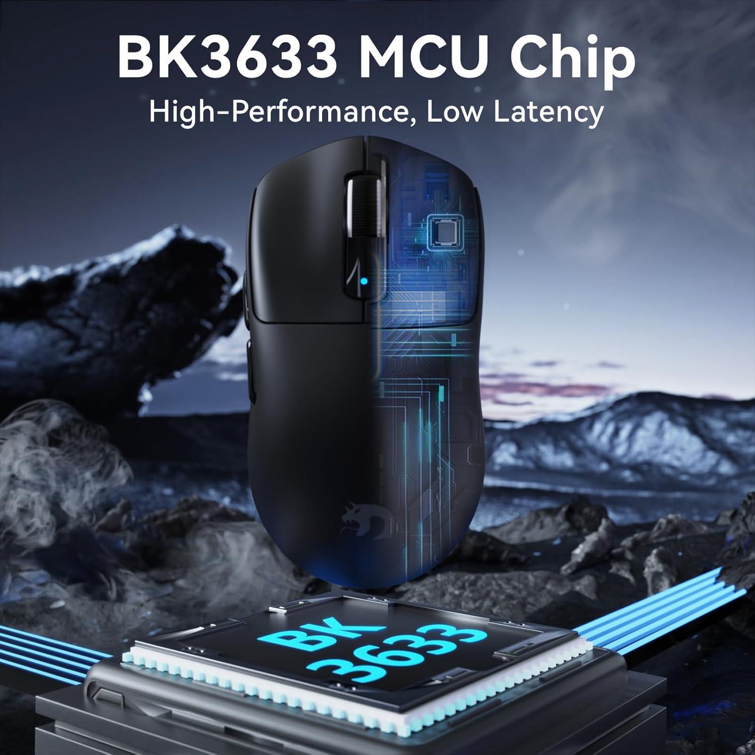 Ratón Gaming Inalámbrico MAMBASNAKE M3 39g 40K DPI Negro