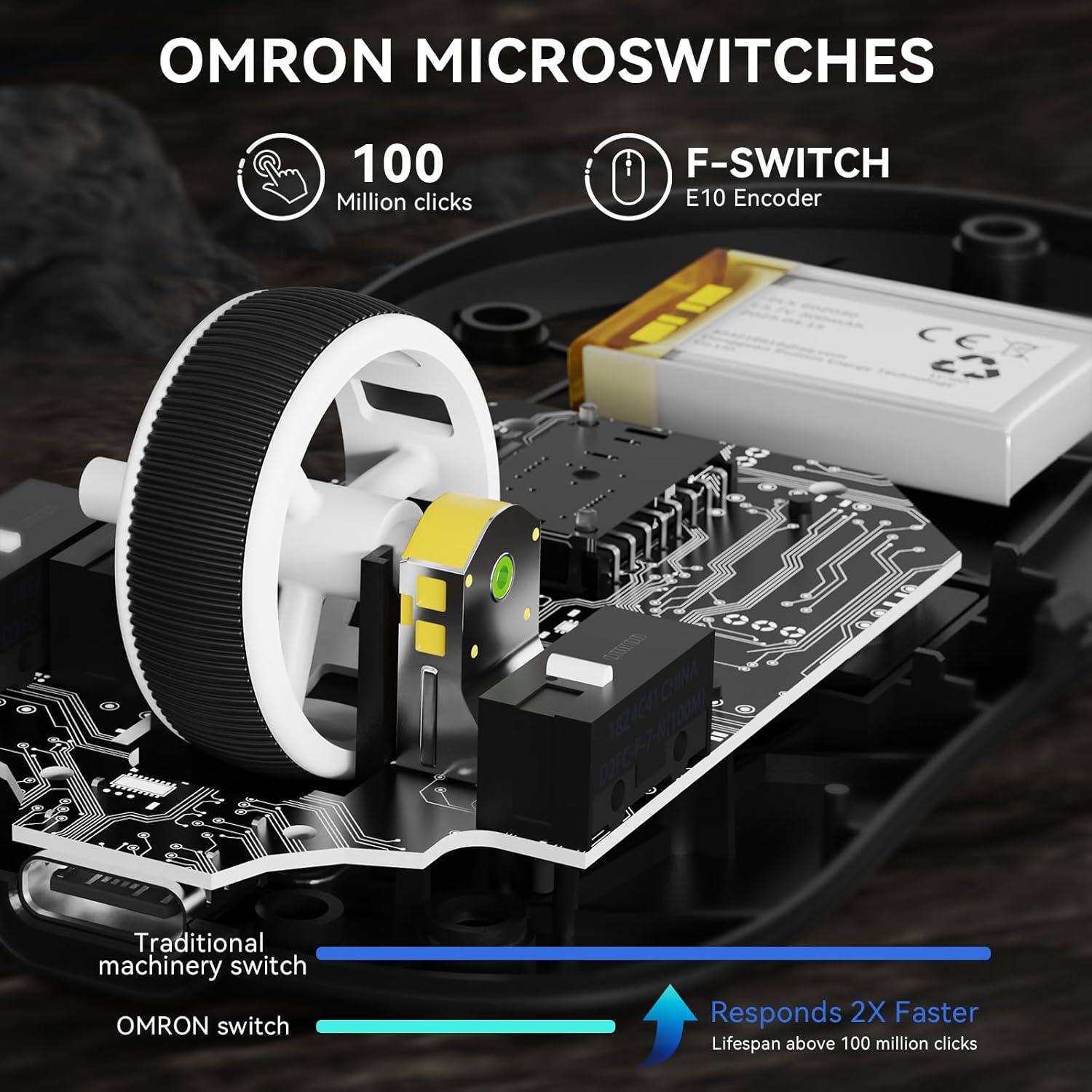 Ratón Gaming Inalámbrico MAMBASNAKE M3 39g 40K DPI Negro