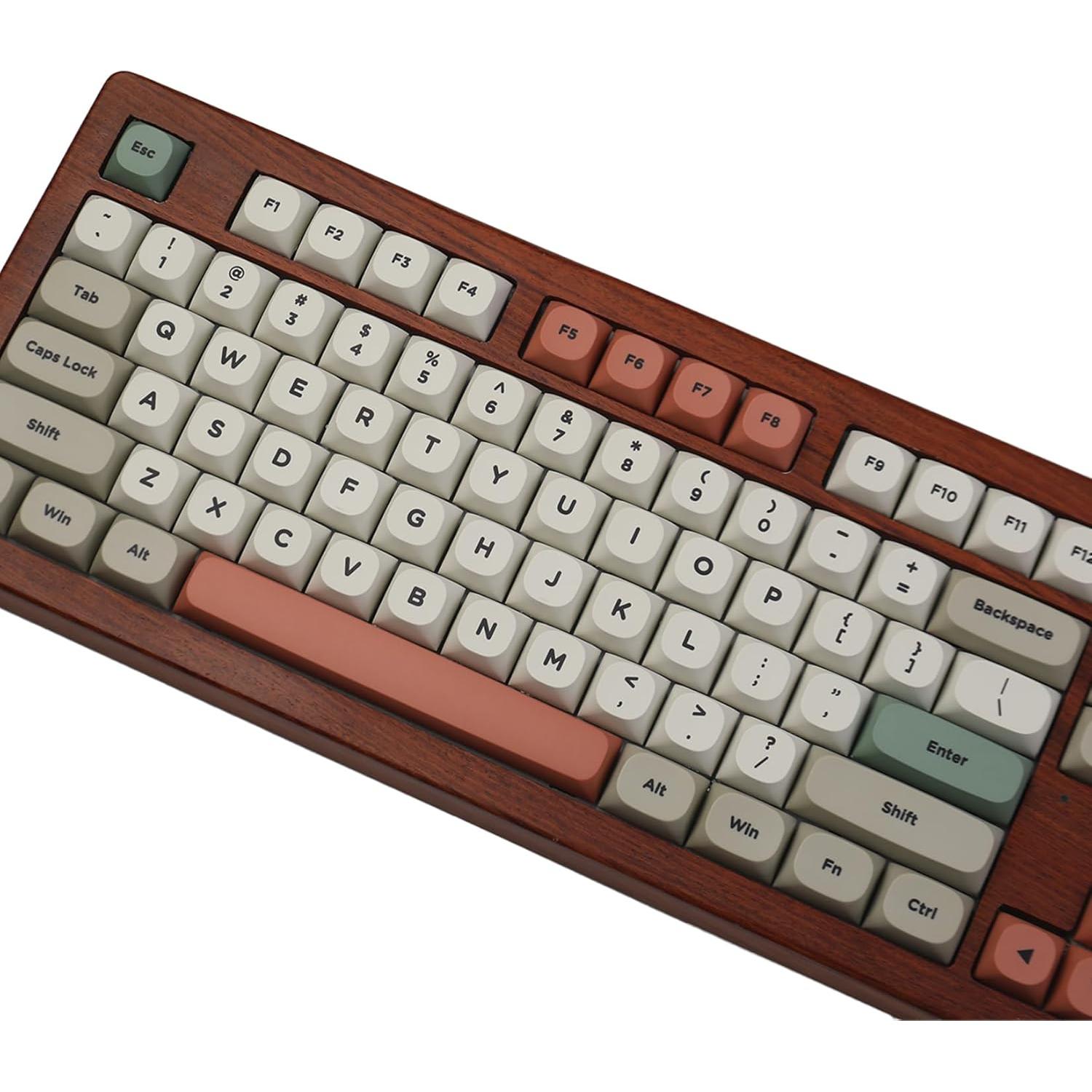 Teclado Mecánico 142 Teclas PBT Sublimación Gris Rojo Verde