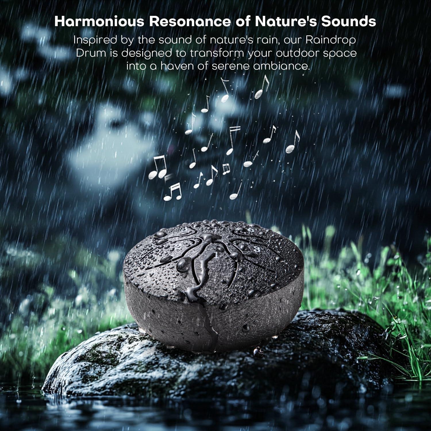 Tambor de Lluvia Facmogu 6 Notas 7.6 cm Negro con Accesorios