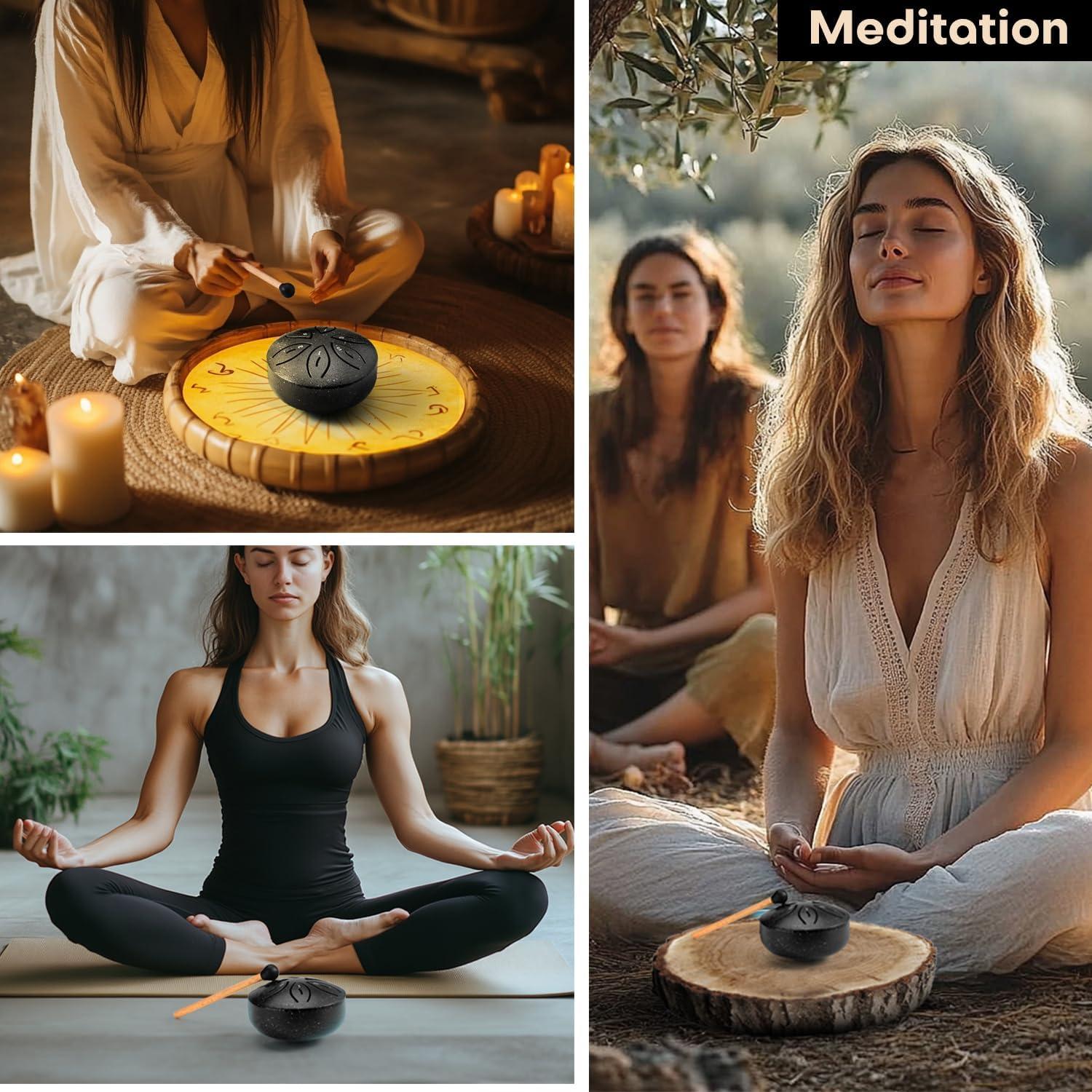 Tambor de Lluvia Facmogu 6 Notas 7.6 cm Negro con Accesorios