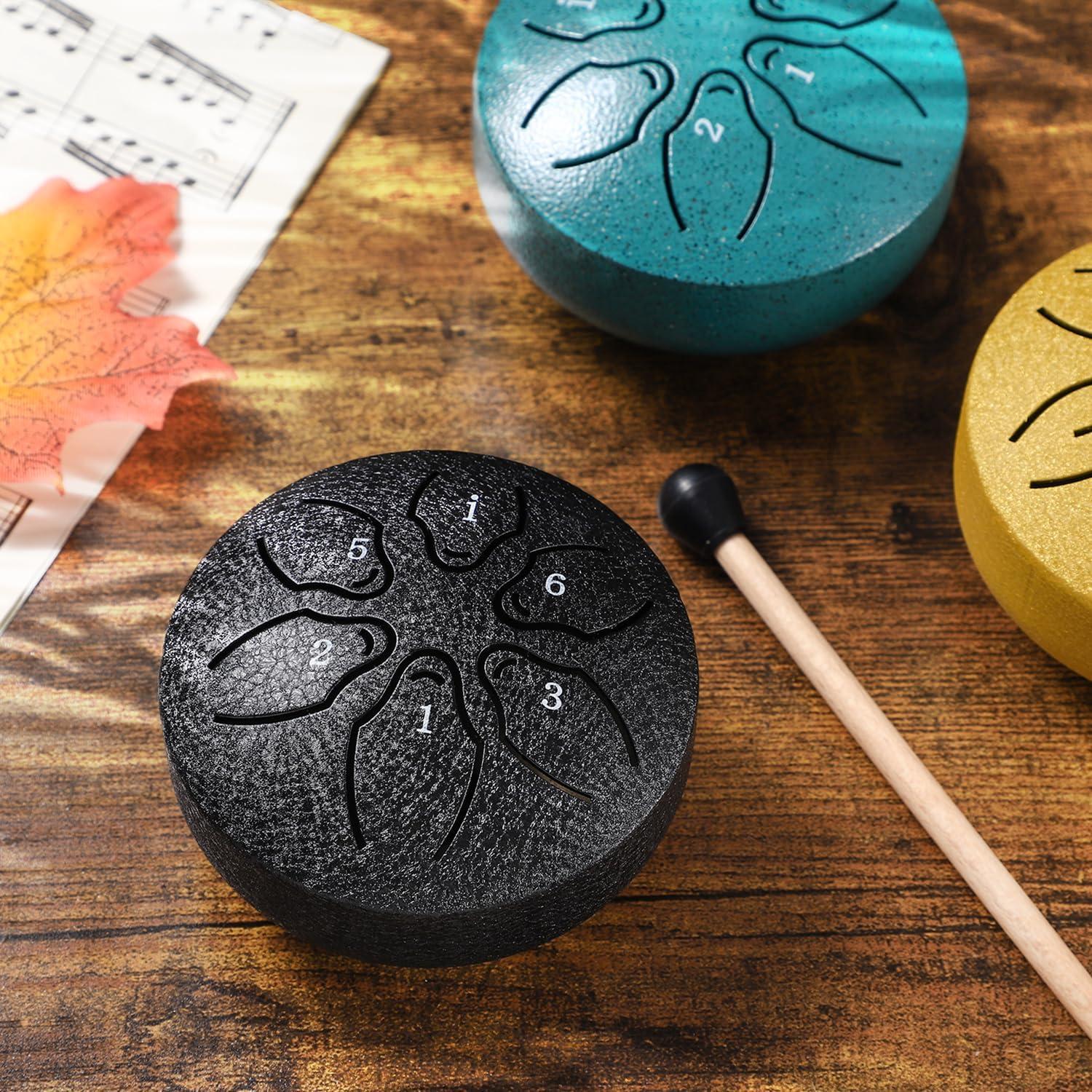 Tambor de Lluvia Facmogu 6 Notas 7.6 cm Negro con Accesorios