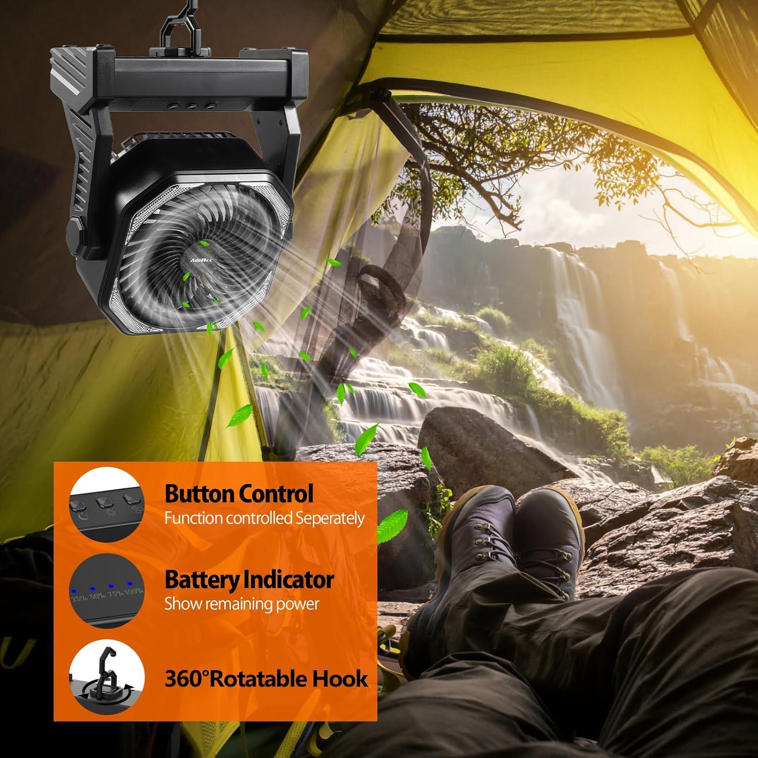 Ventilador de Camping AddAcc D10 20000mAh Recargable 58h