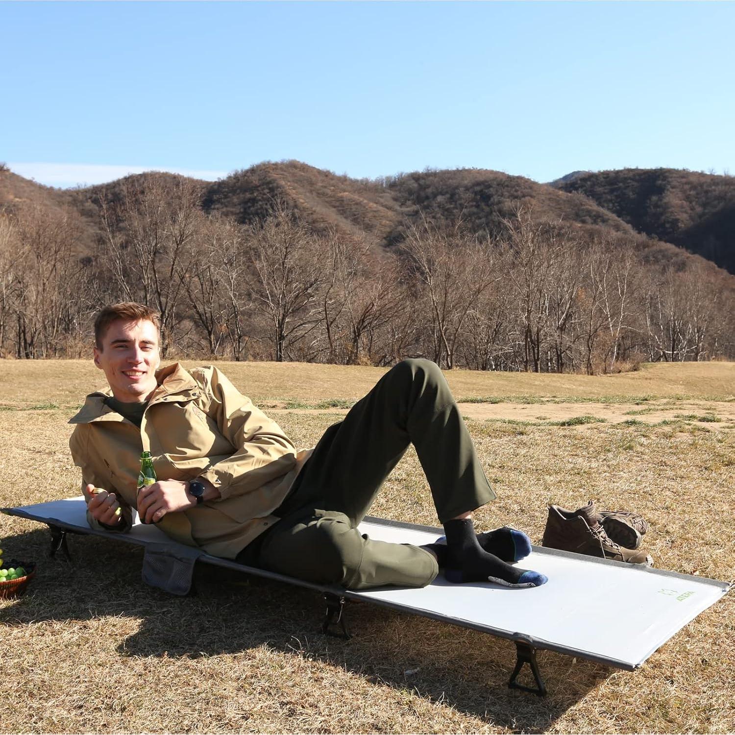 Cama Plegable Ultraligera ATEPA Beige 190.5x63.5cm 1.9kg