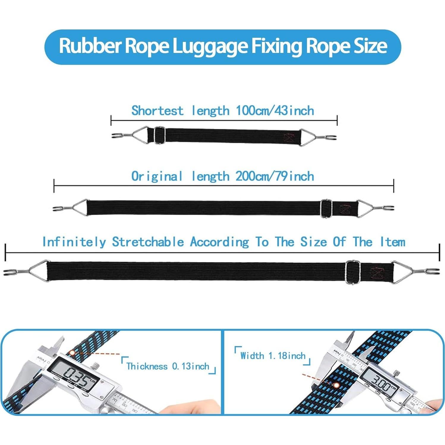 Cuerdas Bungee Ajustables MILLAY 200 cm 4 Piezas Alta Resistencia