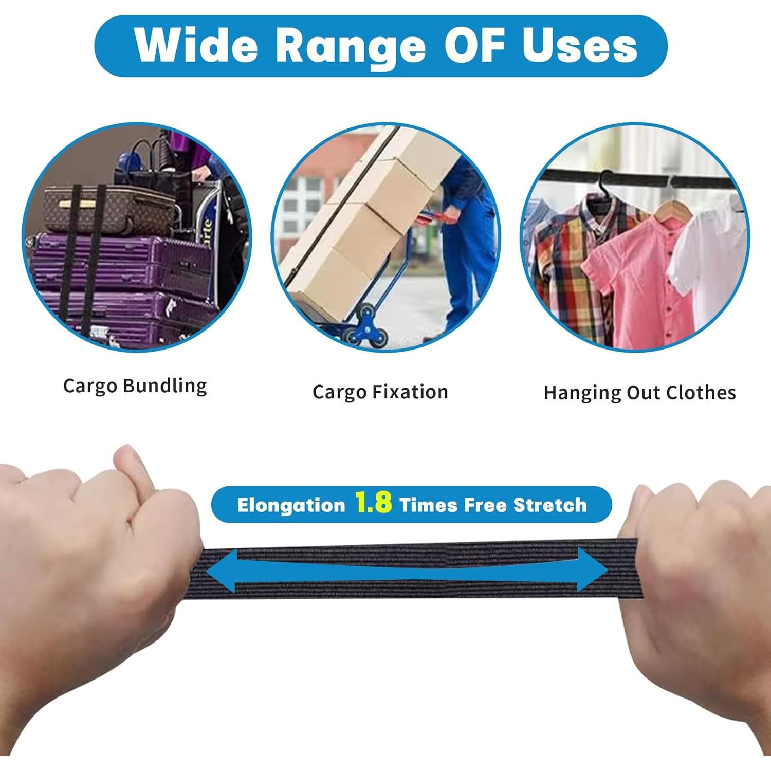 Cuerdas Bungee Ajustables MILLAY 200 cm 4 Piezas Alta Resistencia