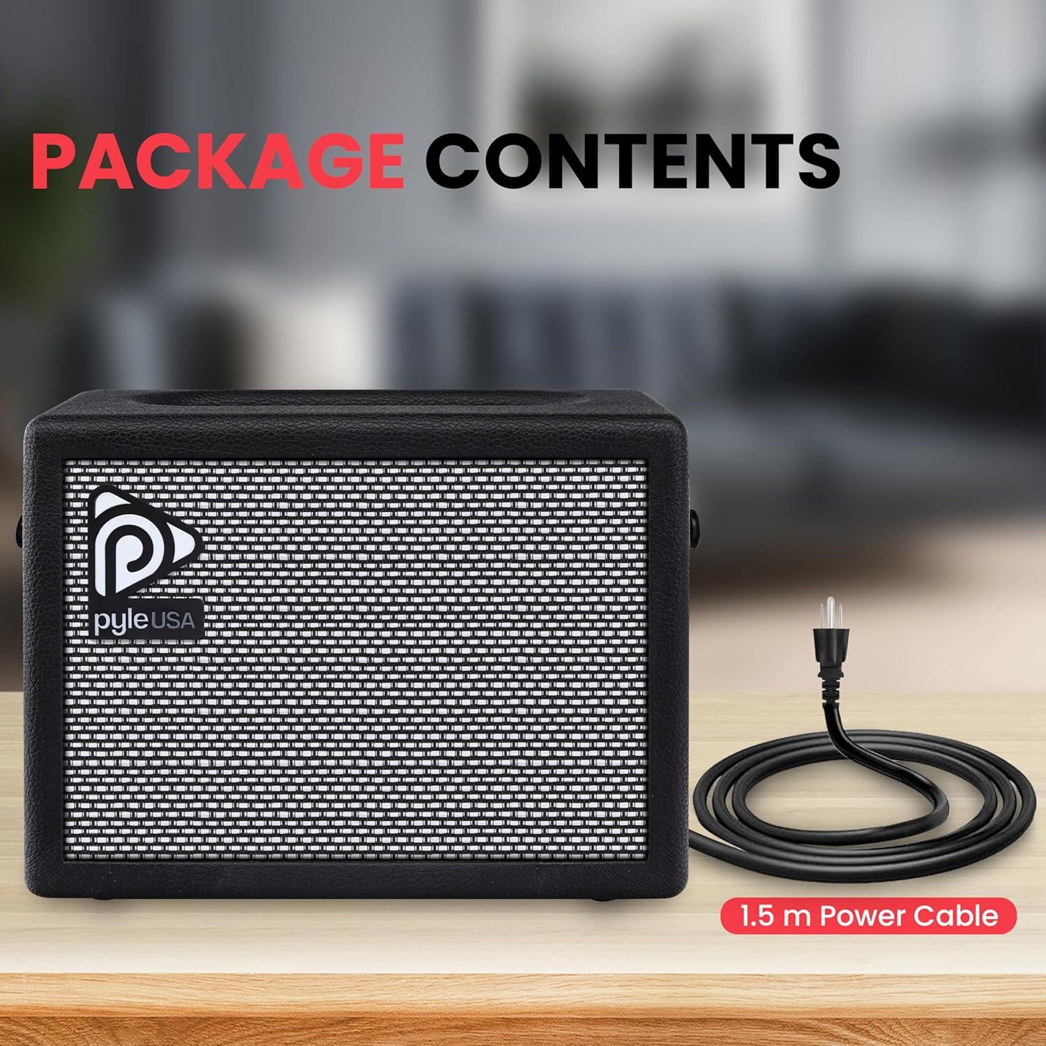 Amplificador de guitarra eléctrica portátil Pyle PGTAMPL232BK 5'' HD