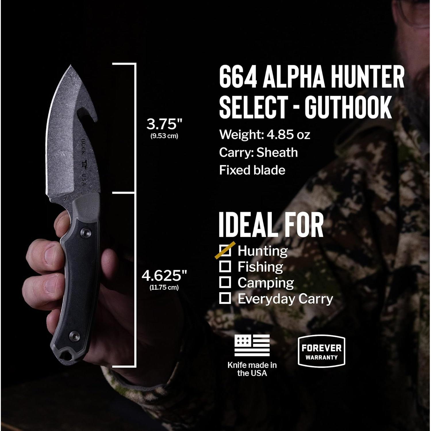 Cuchillo de Caza Buck Knives 664 Alpha Hunter Select Gris 21.3cm