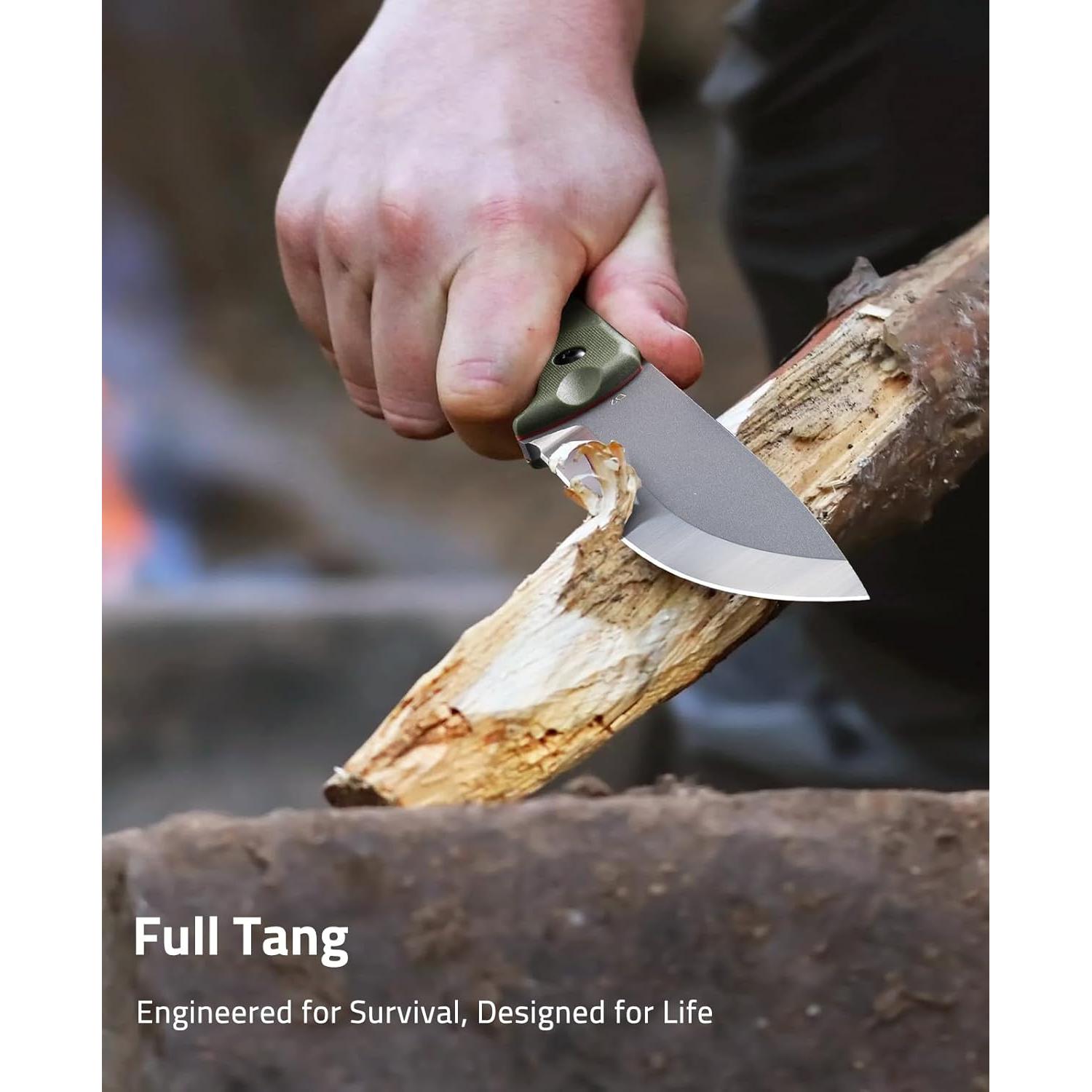 Cuchillo Fijo CVLIFE D2 Verde 25.7 cm con Funda