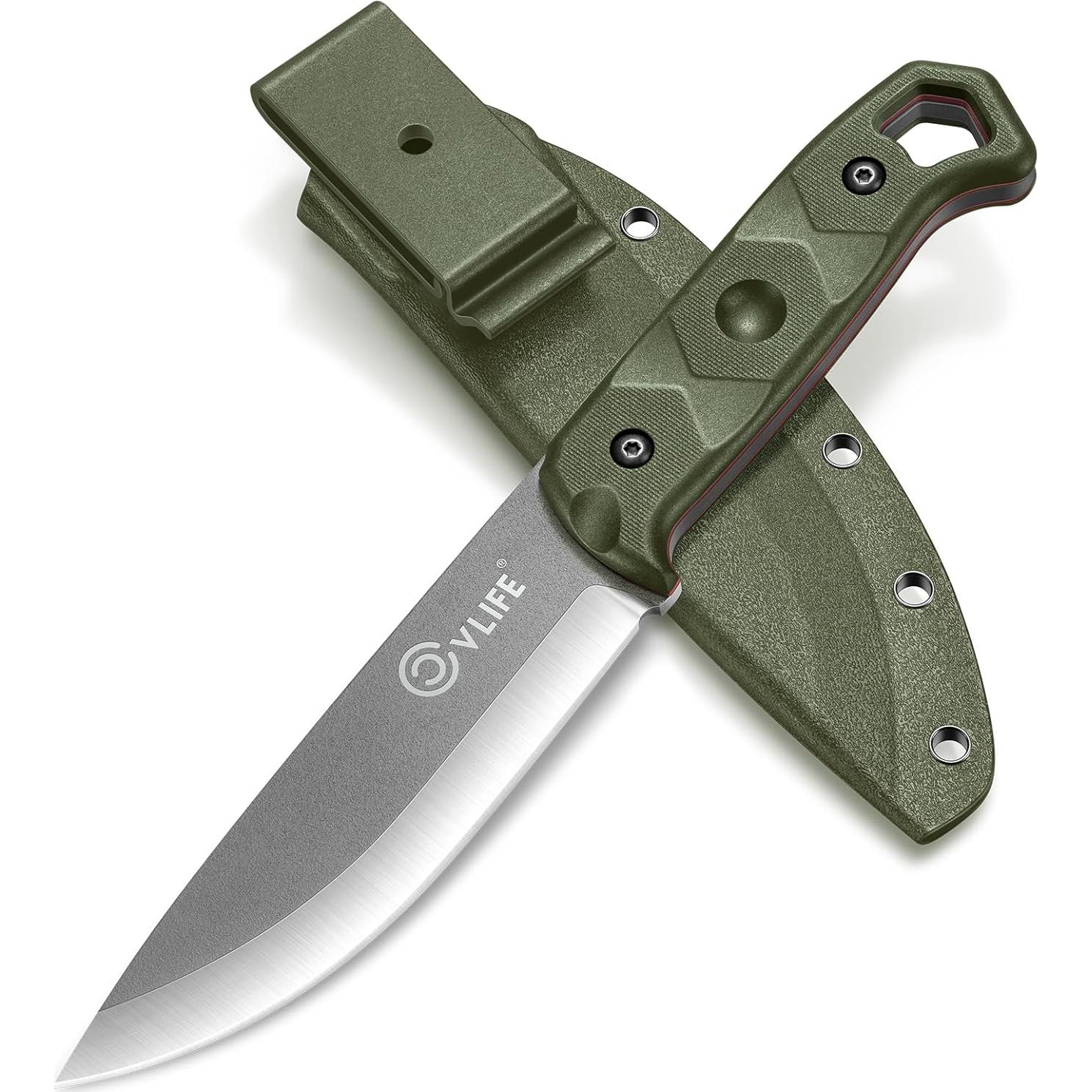 Cuchillo Fijo CVLIFE D2 Verde 25.7 cm con Funda
