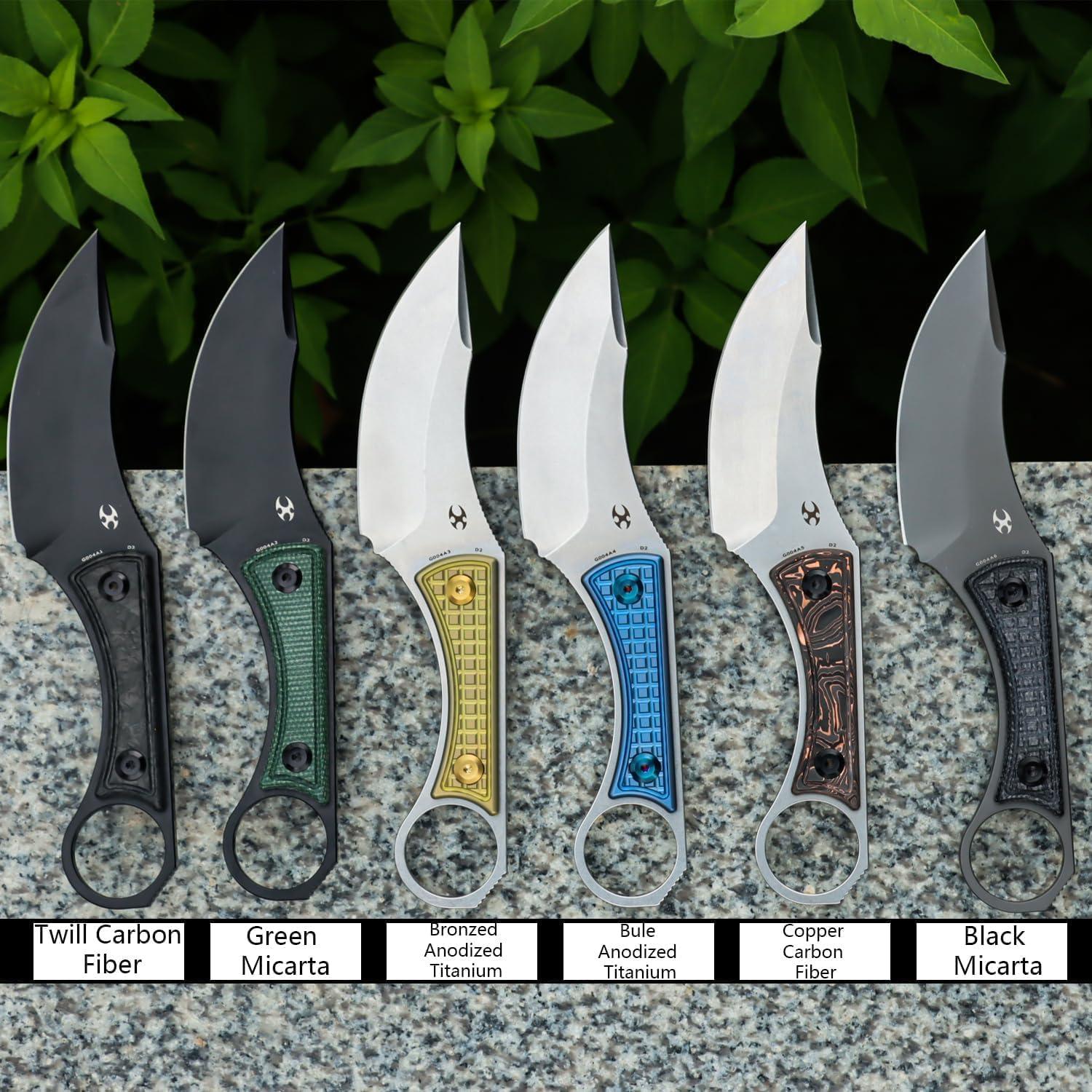 Cuchillo de hoja fija KANSEPT Niko D2 9 cm con funda Kydex