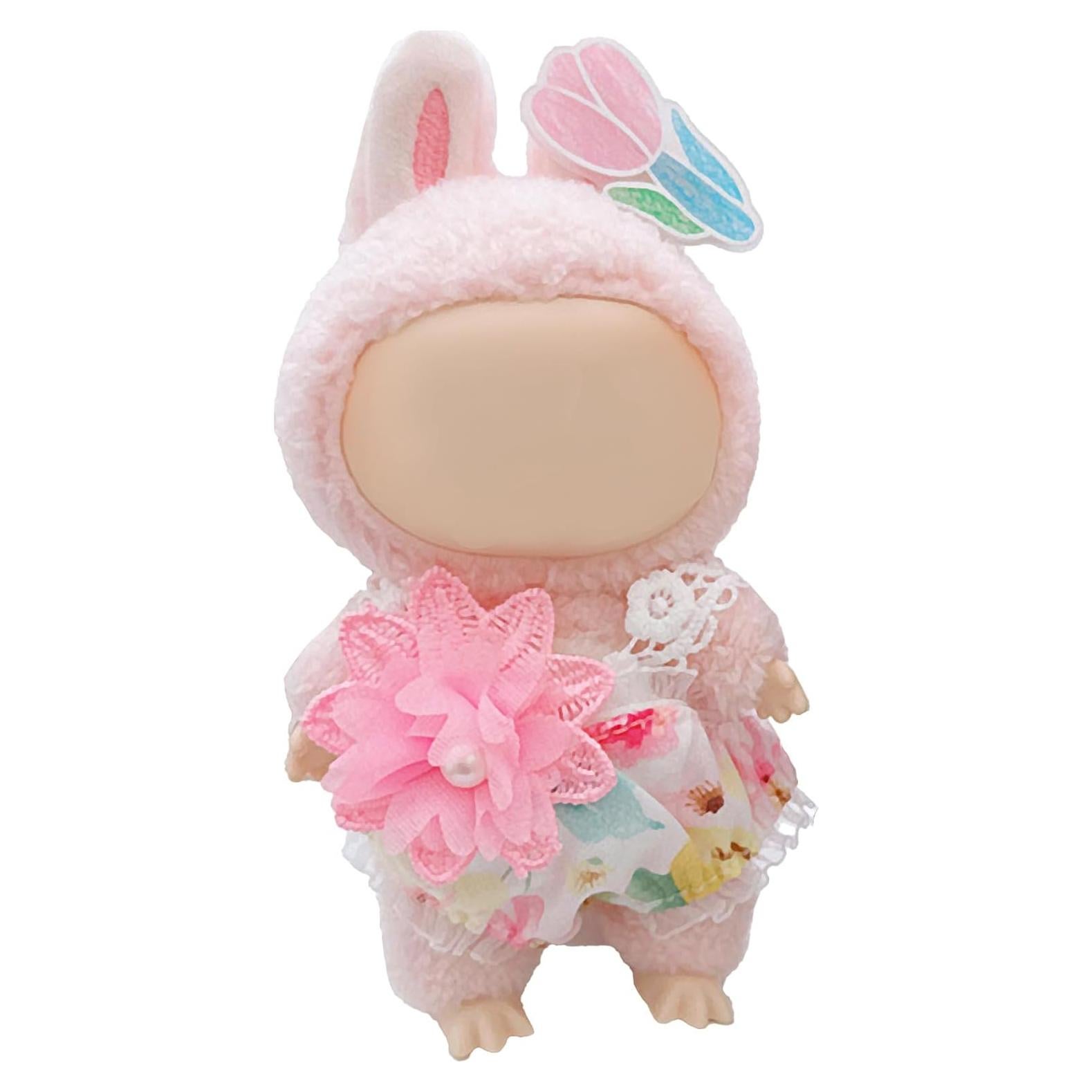 Conjunto de Ropa para Muñecas 17 cm Labubu Vestido Rosa