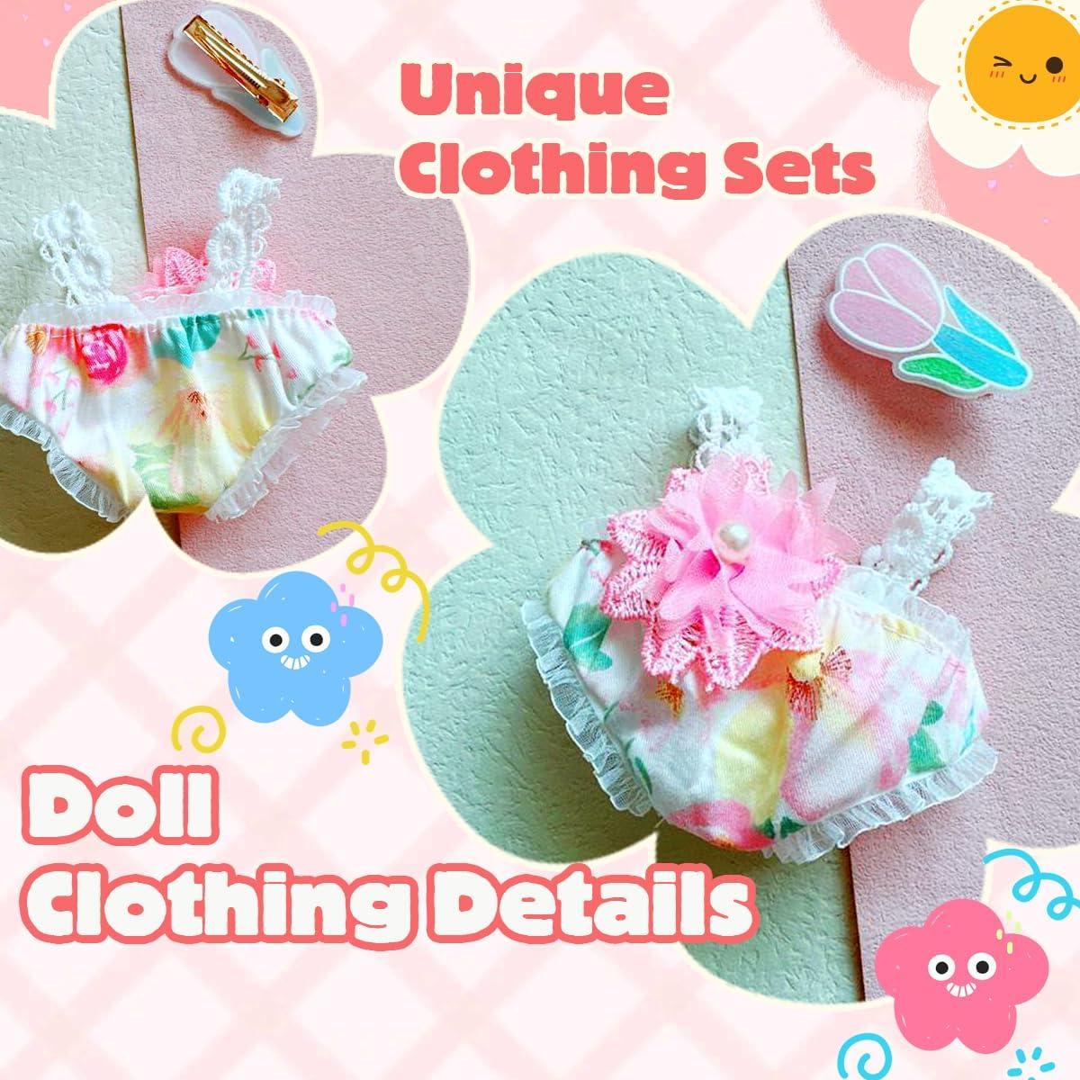 Conjunto de Ropa para Muñecas 17 cm Labubu Vestido Rosa