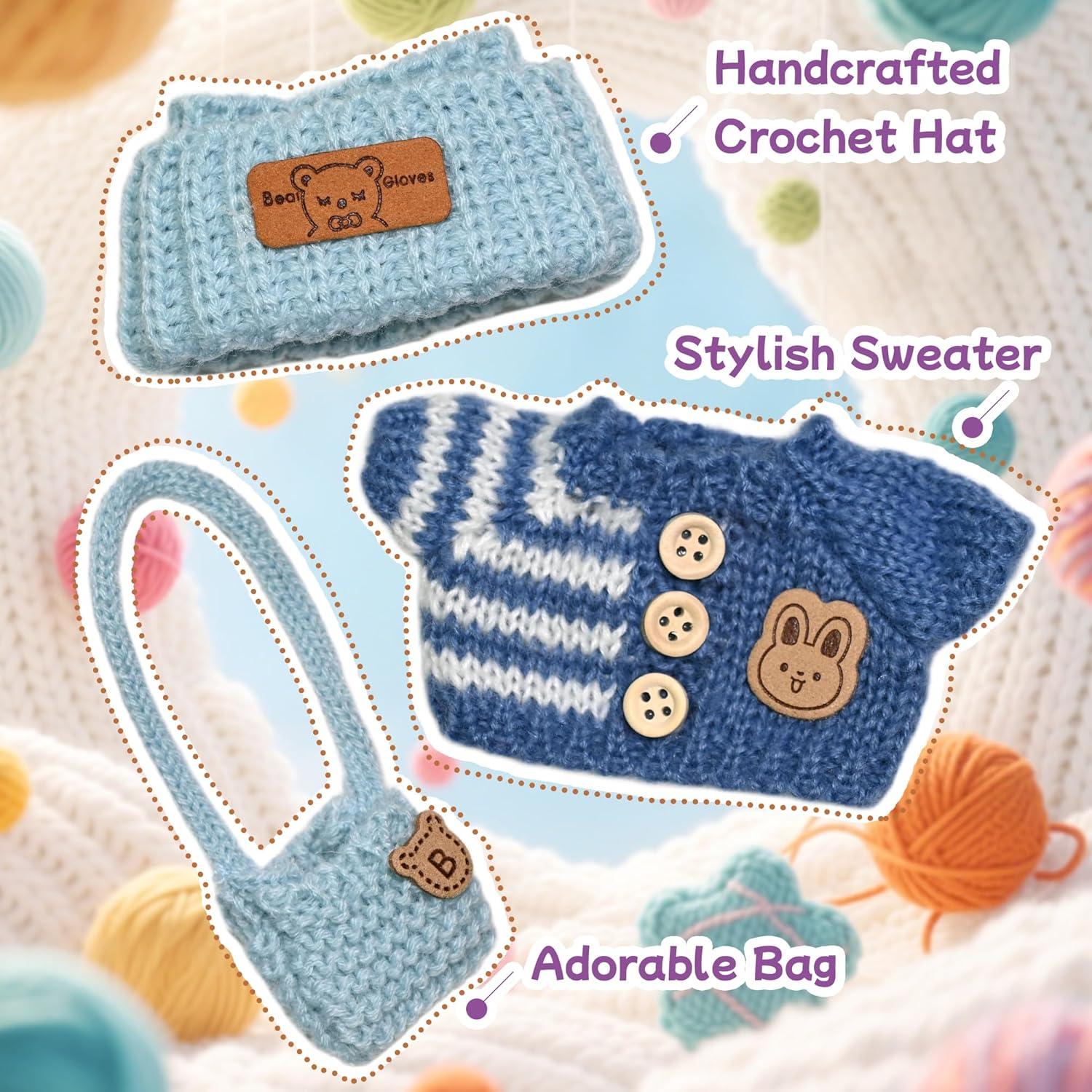 Conjunto de Ropa de Ganchillo para Muñecas 15/17cm - Azul