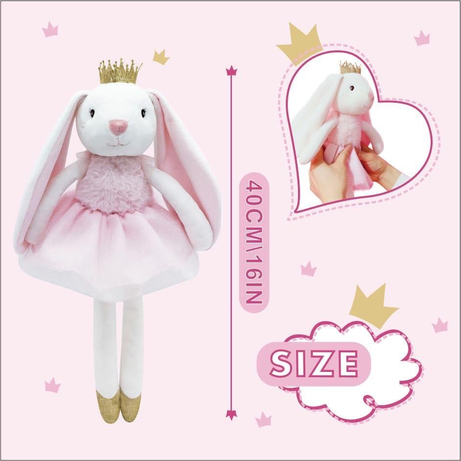 Conejo de Peluche Rosa Mikee Fluffie 39.9 cm Princesa