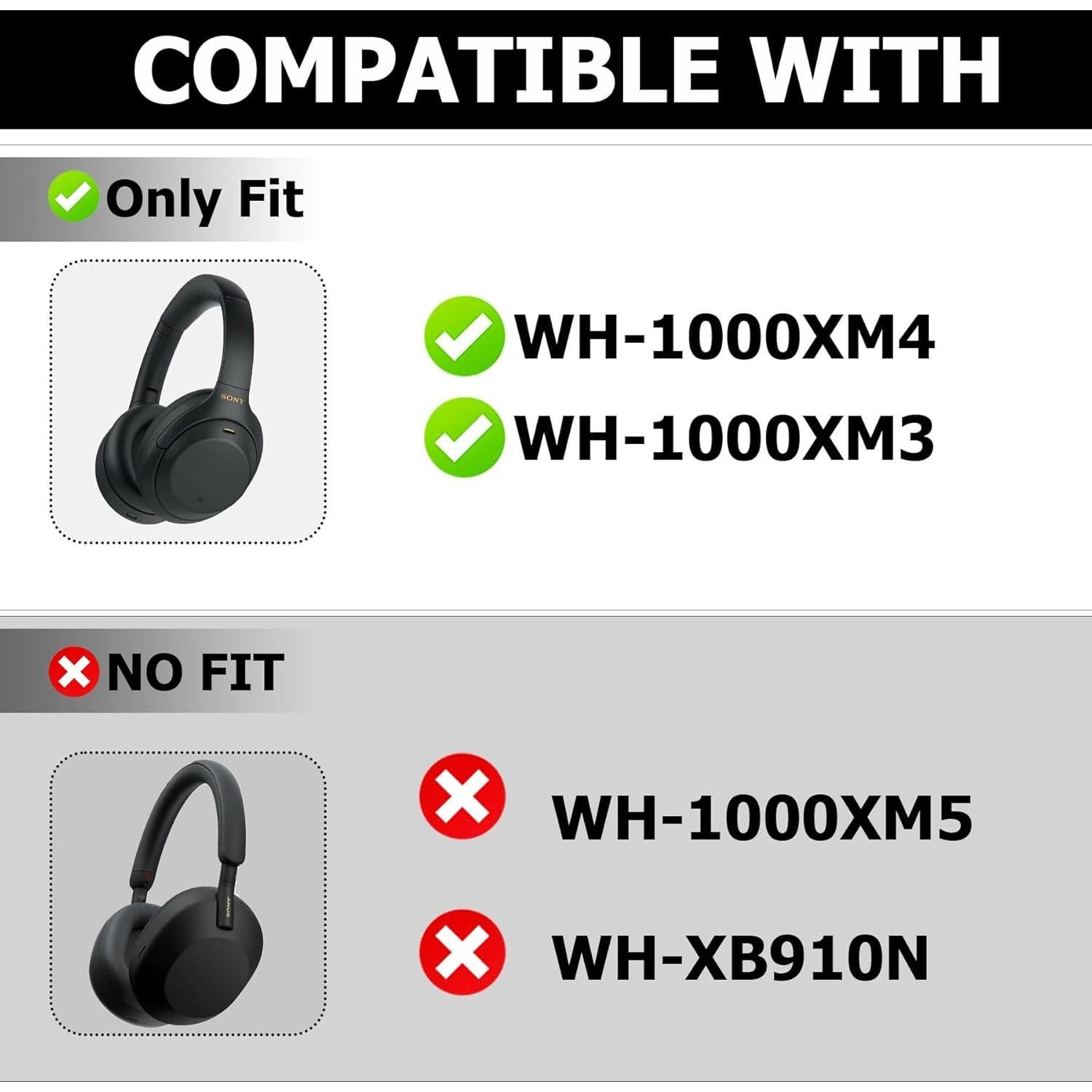 Set de Fundas de Silicona para Auriculares Sony WH-1000XM4 - Negro