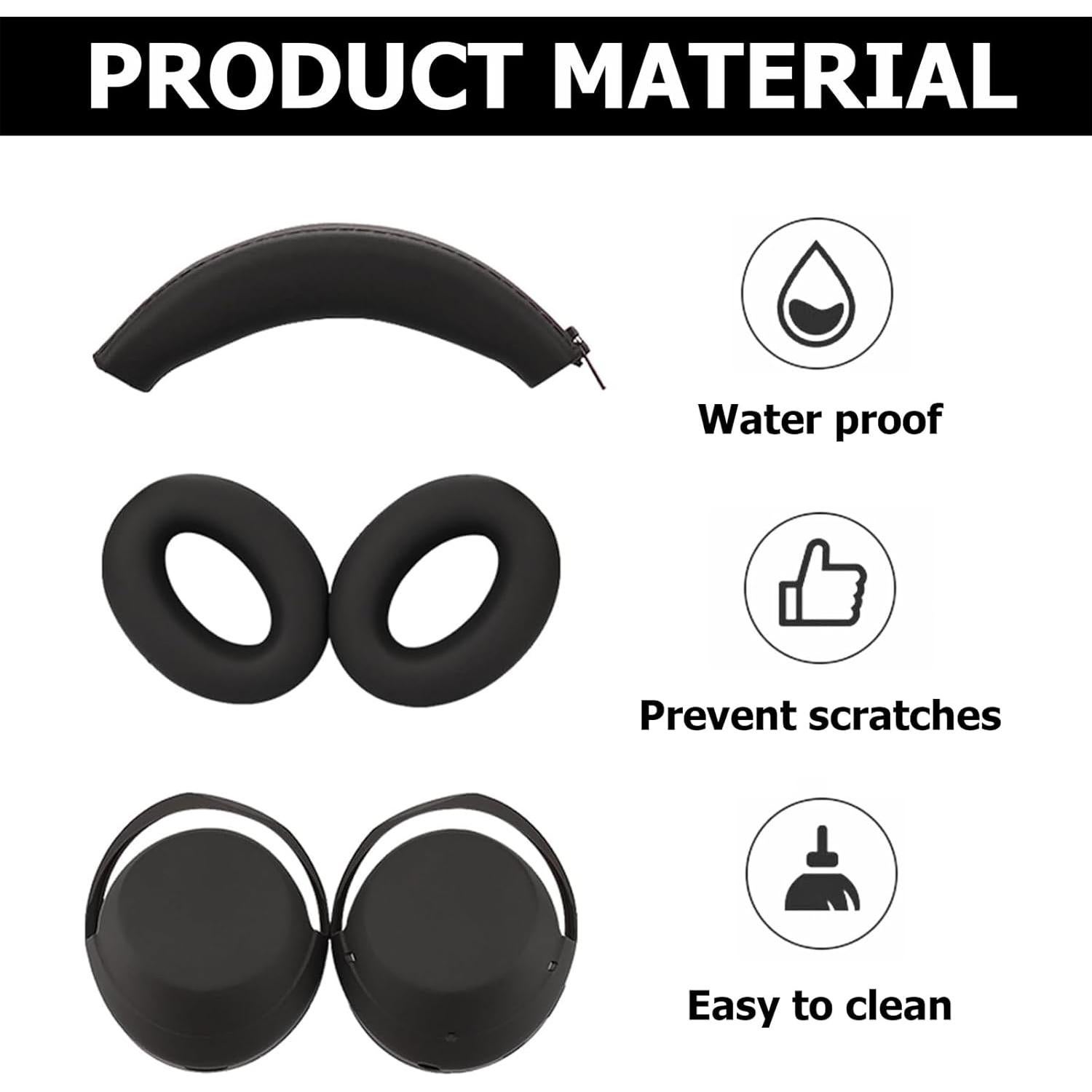 Set de Fundas de Silicona para Auriculares Sony WH-1000XM4 - Negro