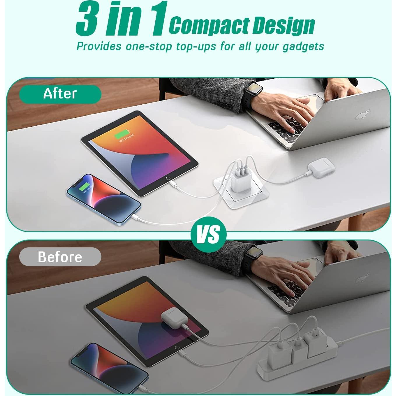 Cargador Rápido 35W Articona 2-Pack USB-C 3 Puertos