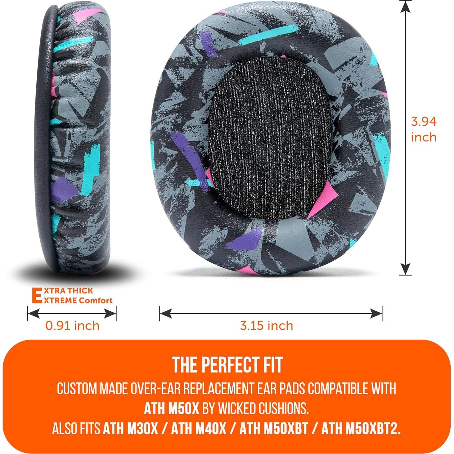 Almohadillas de Reemplazo Wicked Cushions para ATH M50X - Negro