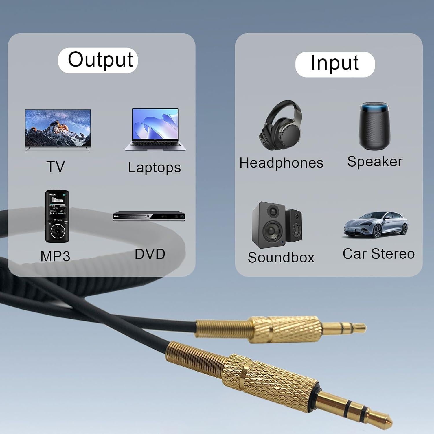 Cable de audio de reemplazo NewTH 3.5mm para altavoces Marshall