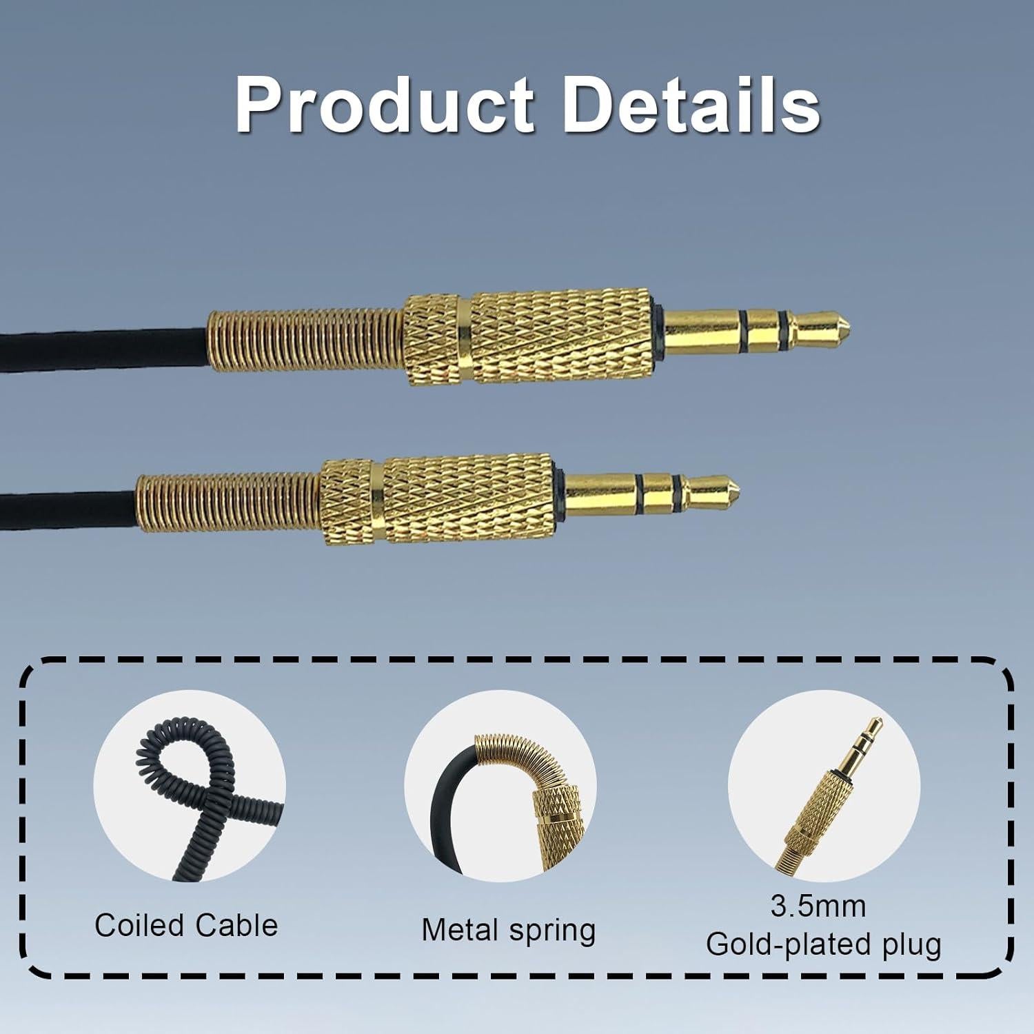 Cable de audio de reemplazo NewTH 3.5mm para altavoces Marshall