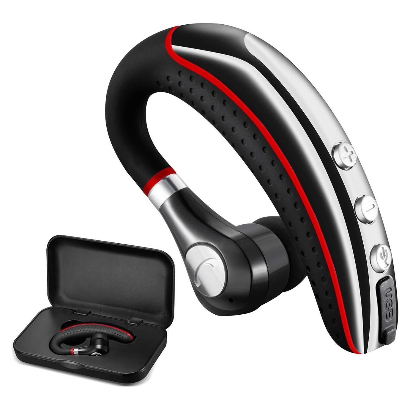 Auricular Bluetooth Inalámbrico Valear A8 Rojo con Cancelación de Ruido