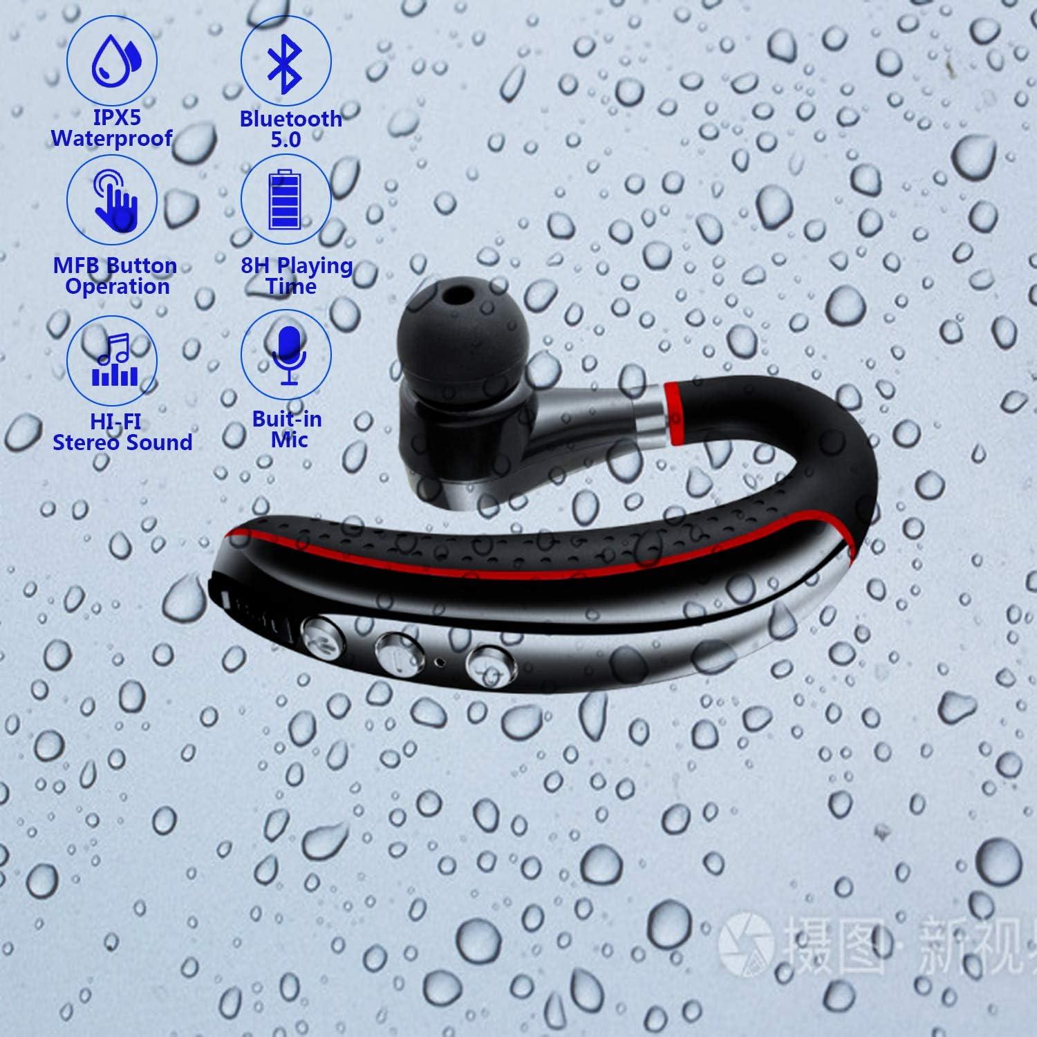 Auricular Bluetooth Inalámbrico Valear A8 Rojo con Cancelación de Ruido