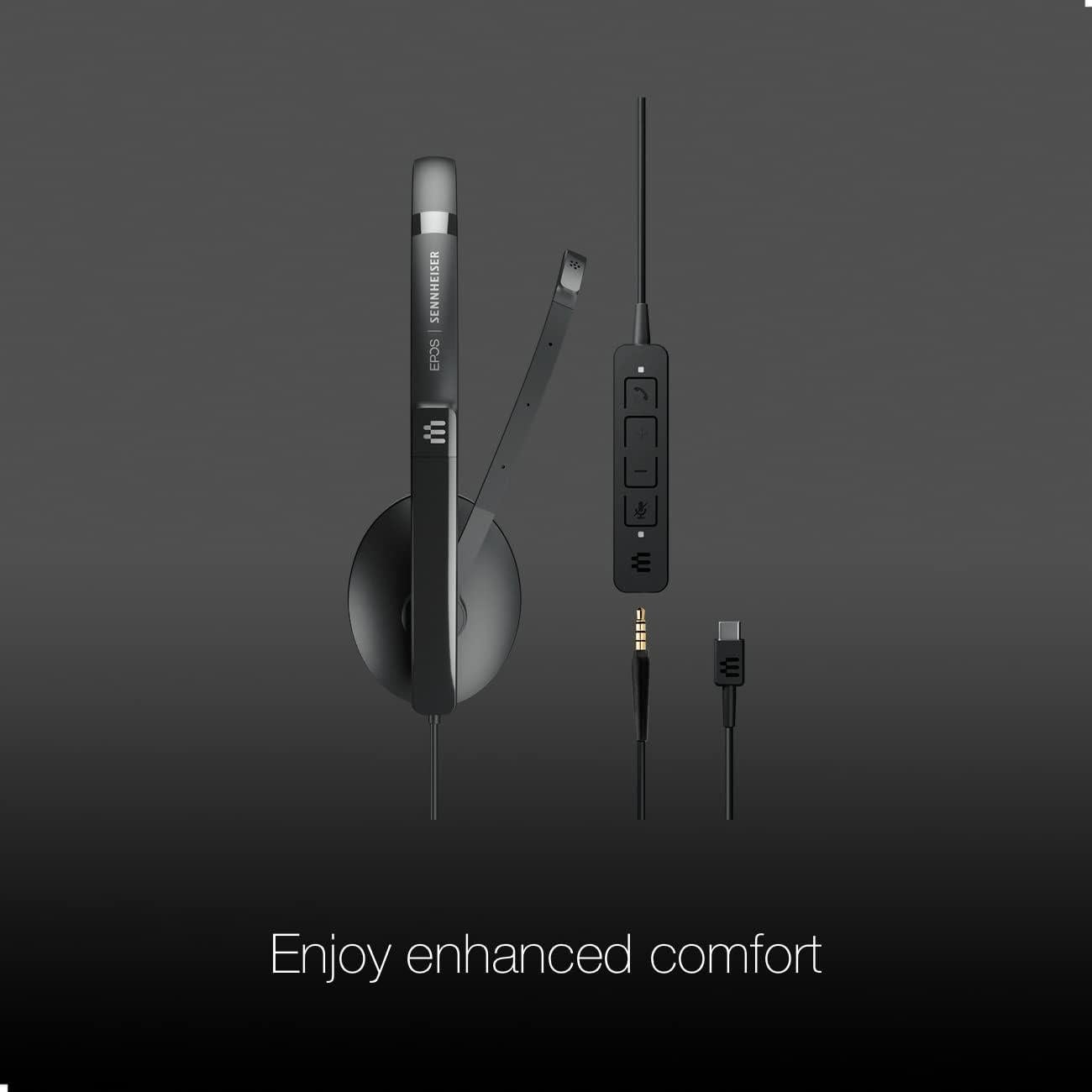 Auricular Estéreo USB-C EPOS 165 con Control de Llamada