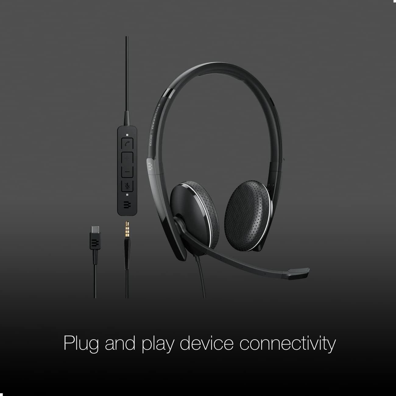 Auricular Estéreo USB-C EPOS 165 con Control de Llamada