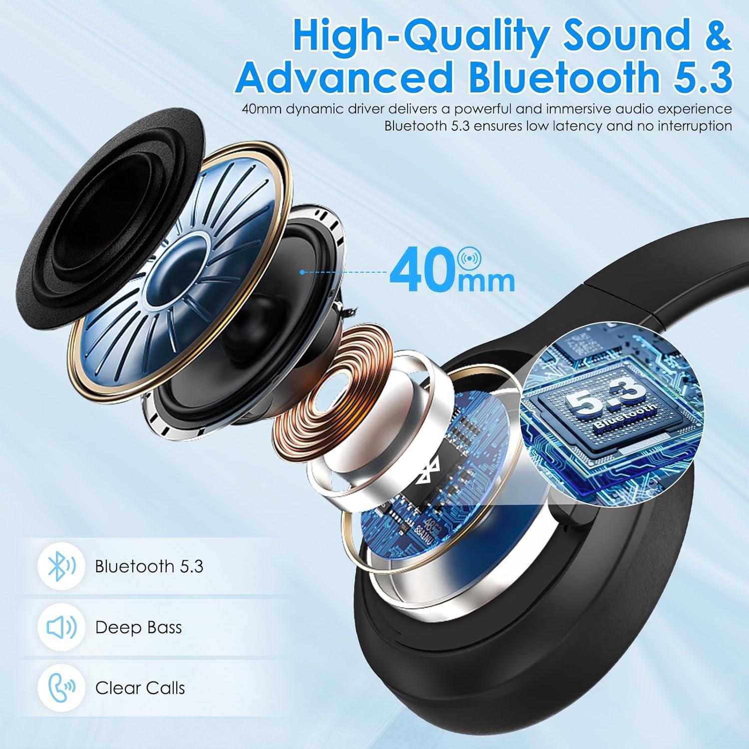 Auriculares Inalámbricos TANKASE DJ16 con ANC, 100h Batería