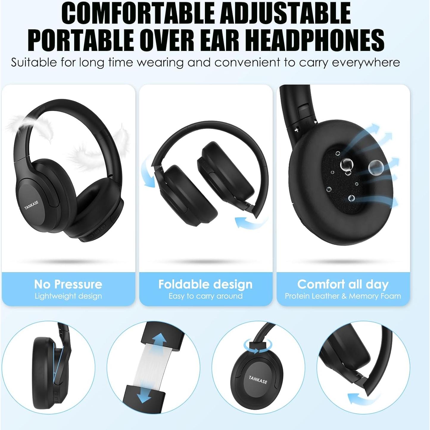 Auriculares Inalámbricos TANKASE DJ16 con ANC, 100h Batería