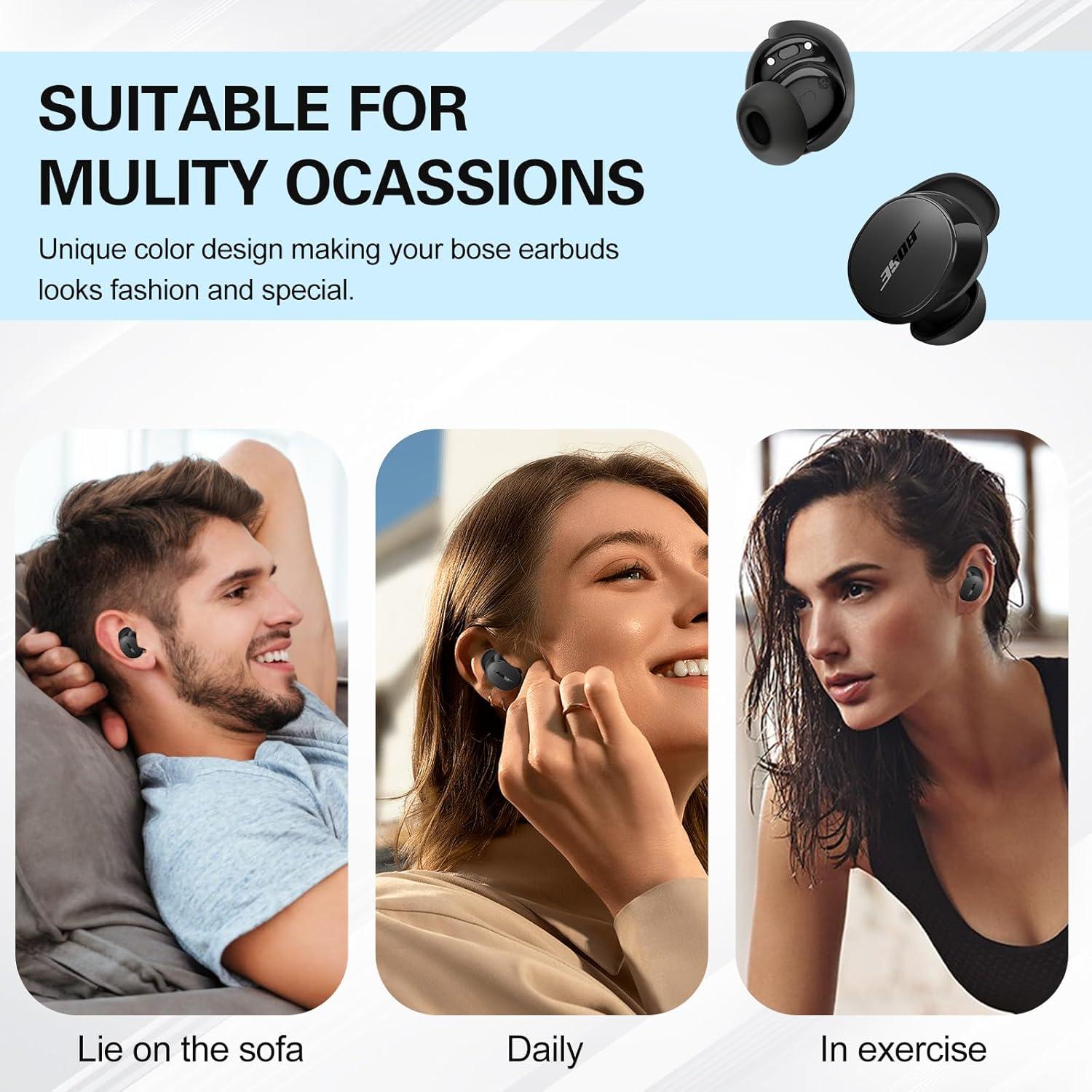 Cubiertas de Puntas de Oído Silicona para Bose QC Earbuds 2024 - 3 Pairs