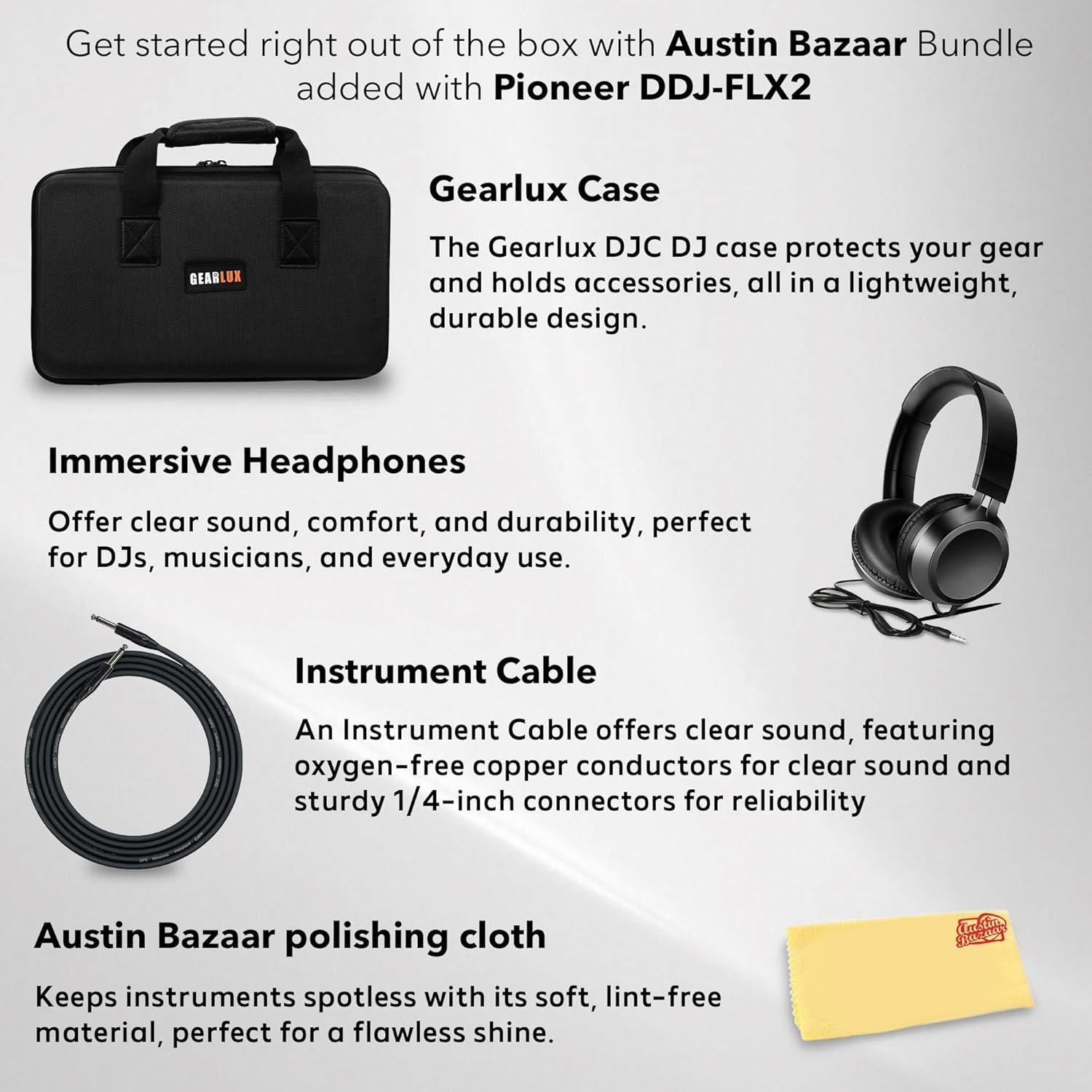 Controlador DJ Pioneer DDJ-FLX2 Compacto 2 Canales con Estuche