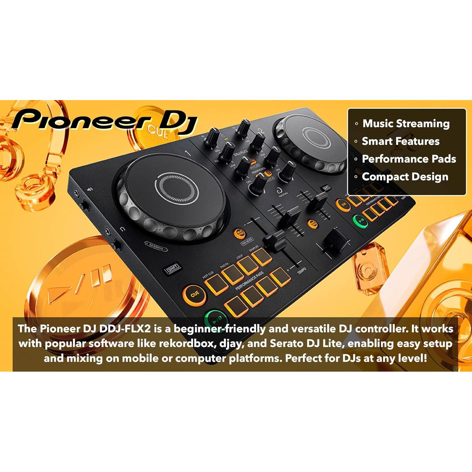 Controlador DJ Pioneer DDJ-FLX2 Compacto 2 Canales con Estuche