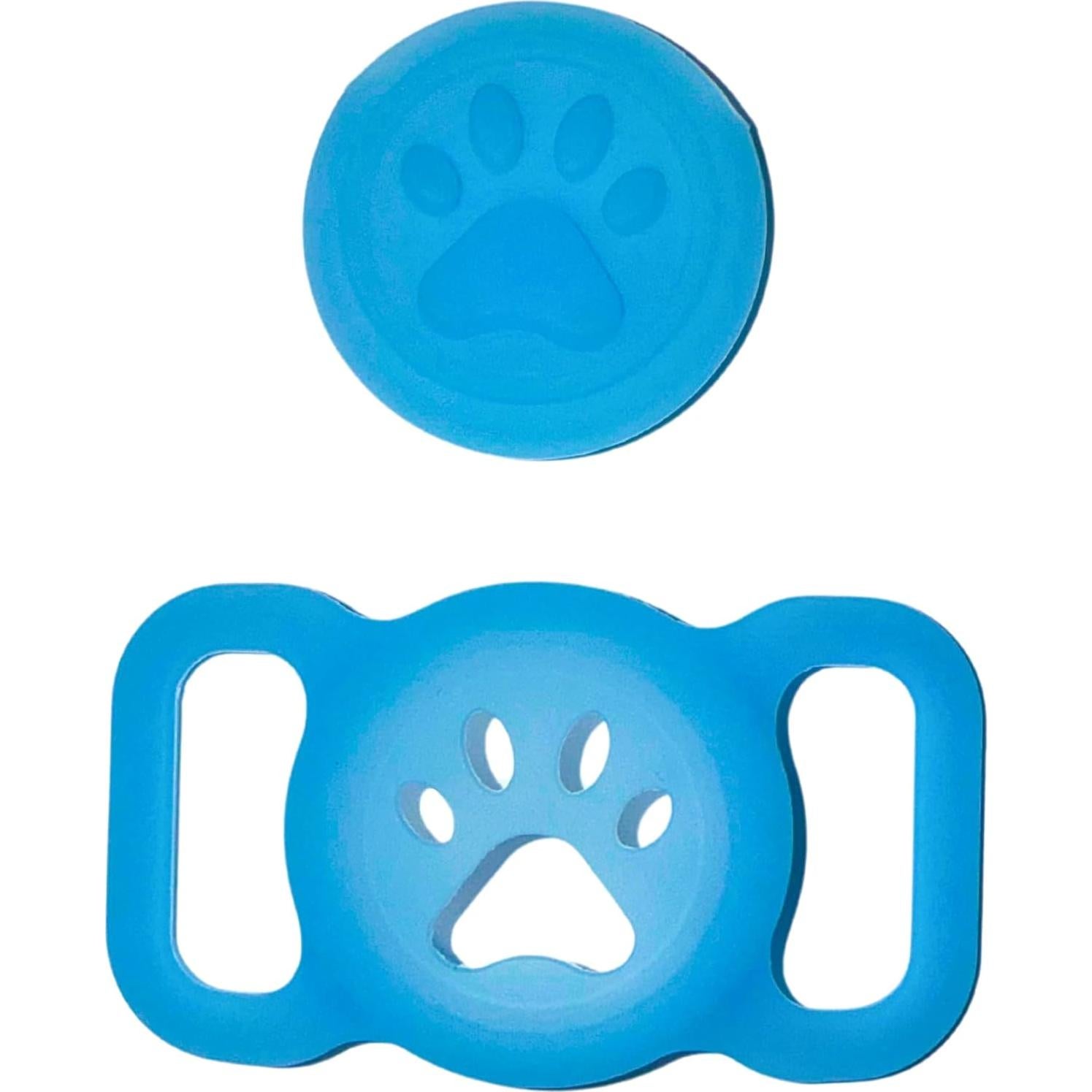 Soporte de Silicona Brillante para Dispositivo de Mascotas - Azul