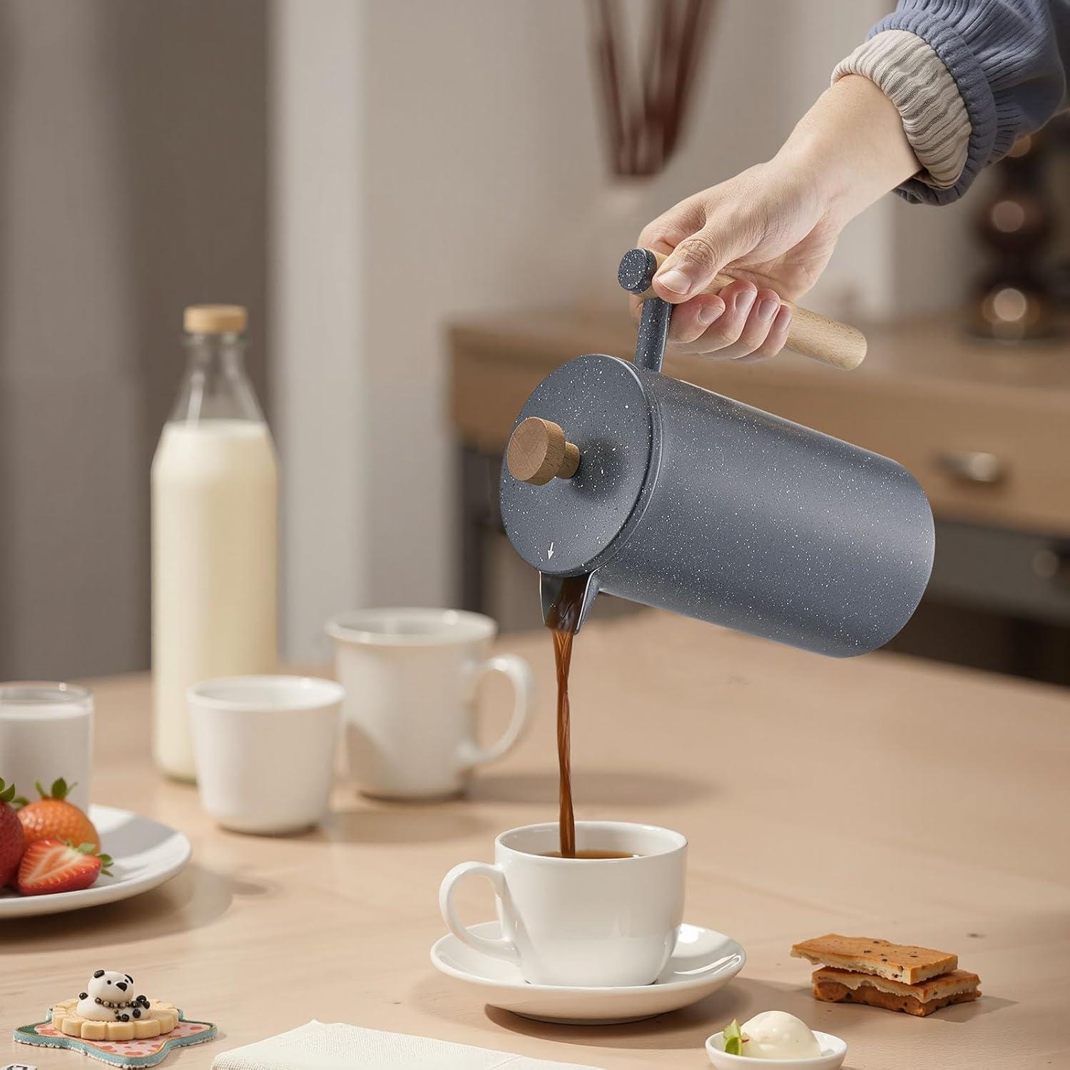 Cafetera Prensa Francesa VEVOR 1L Acero Inoxidable Doble Pared