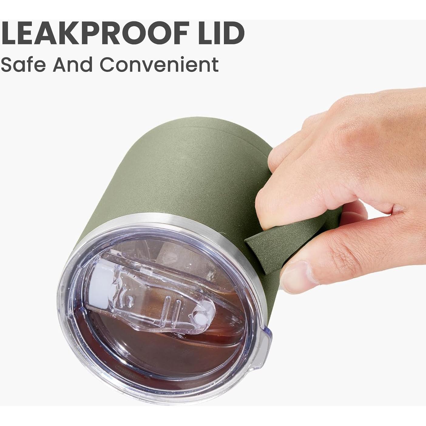 Taza de Café Aislada MEWAY 340g Verde Militar Doble Pared