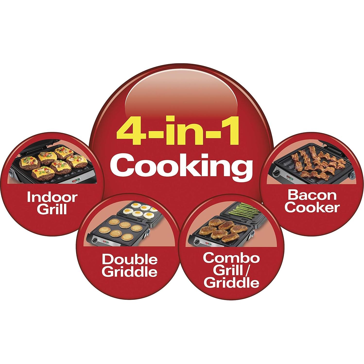 Parrilla 4-en-1 Hamilton Beach 25601 Antiadherente 1400W