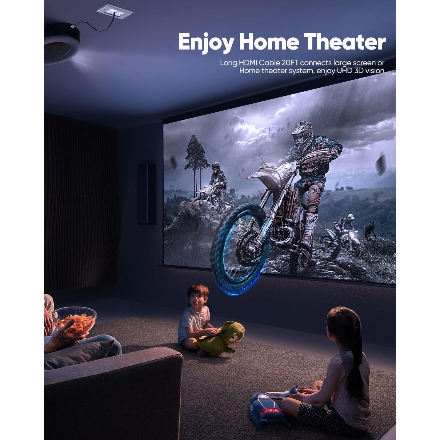 Cable HDMI 2.1 DoroJepi 6.1m 8K Alta Velocidad 48Gbps