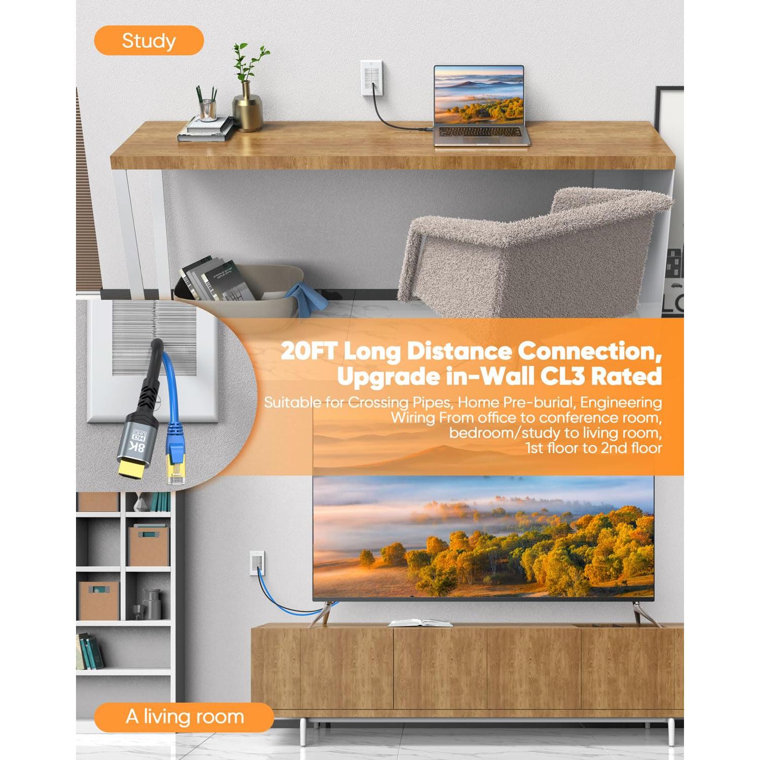 Cable HDMI 2.1 DoroJepi 6.1m 8K Alta Velocidad 48Gbps