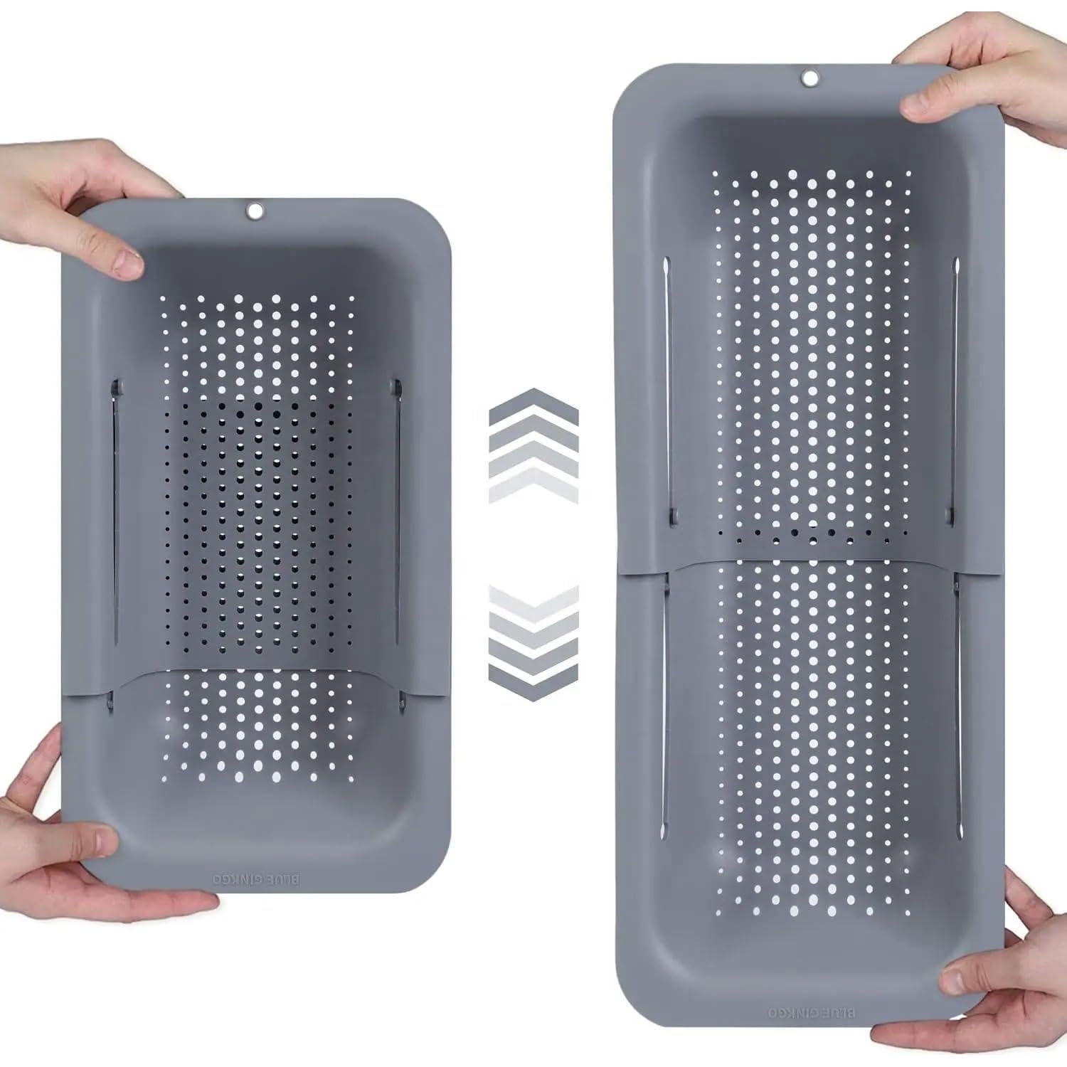 Colador extensible PUPZY para fregadero 49.5x20.3 cm Rosa