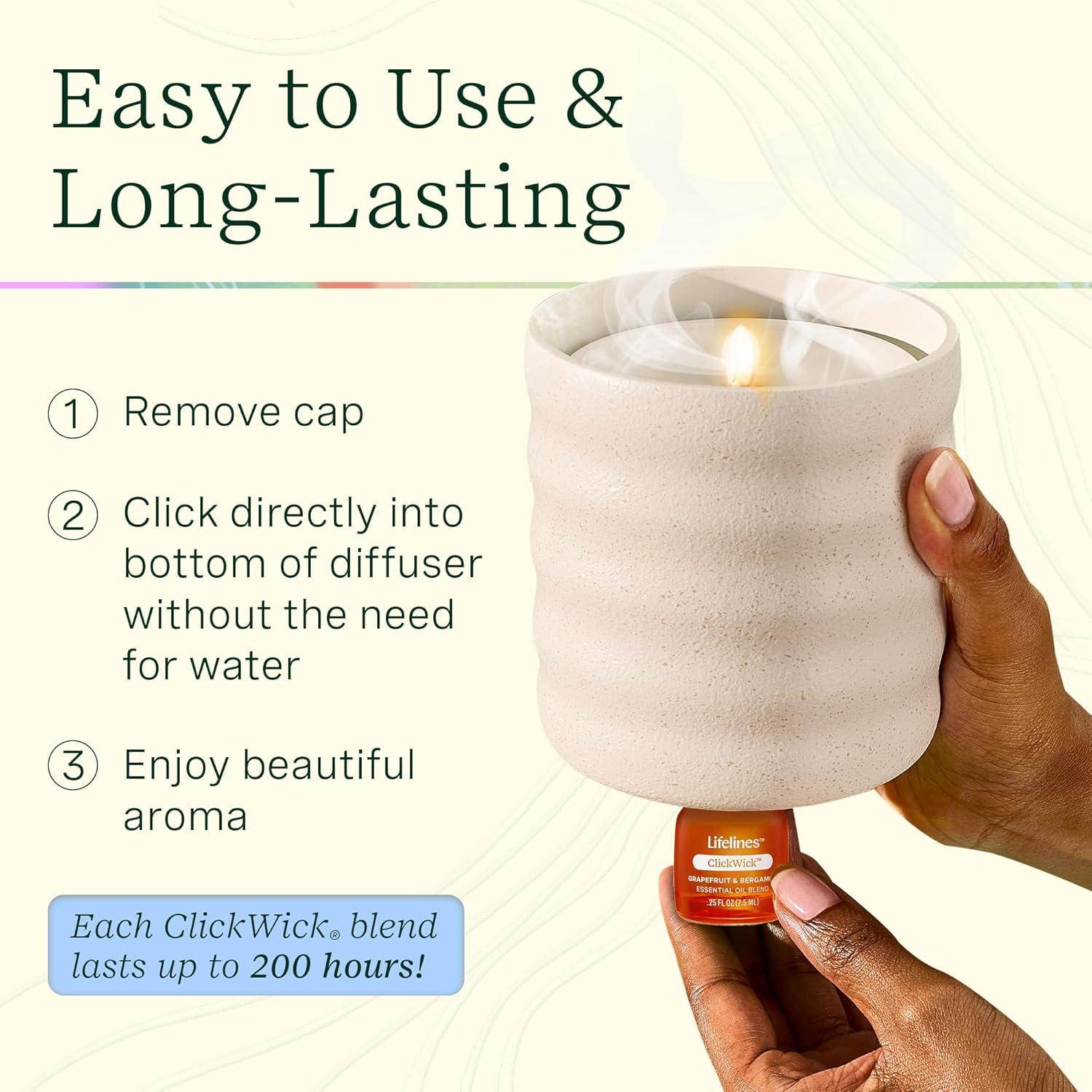 ClickWick Aceites Esenciales Grove Cítrico 3 Paquetes 200h