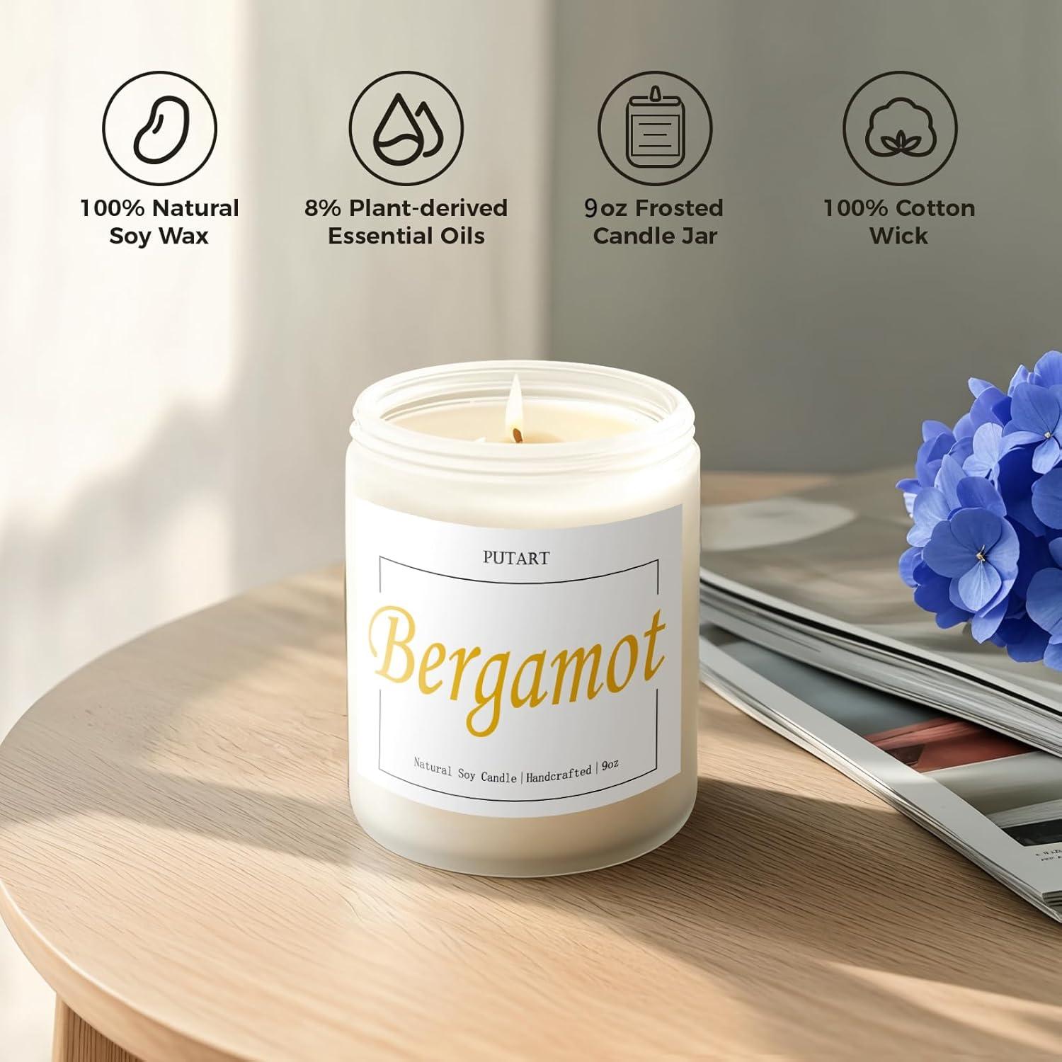 Vela Aromática de Cera de Soja Putart Bergamota y Té Verde 408g