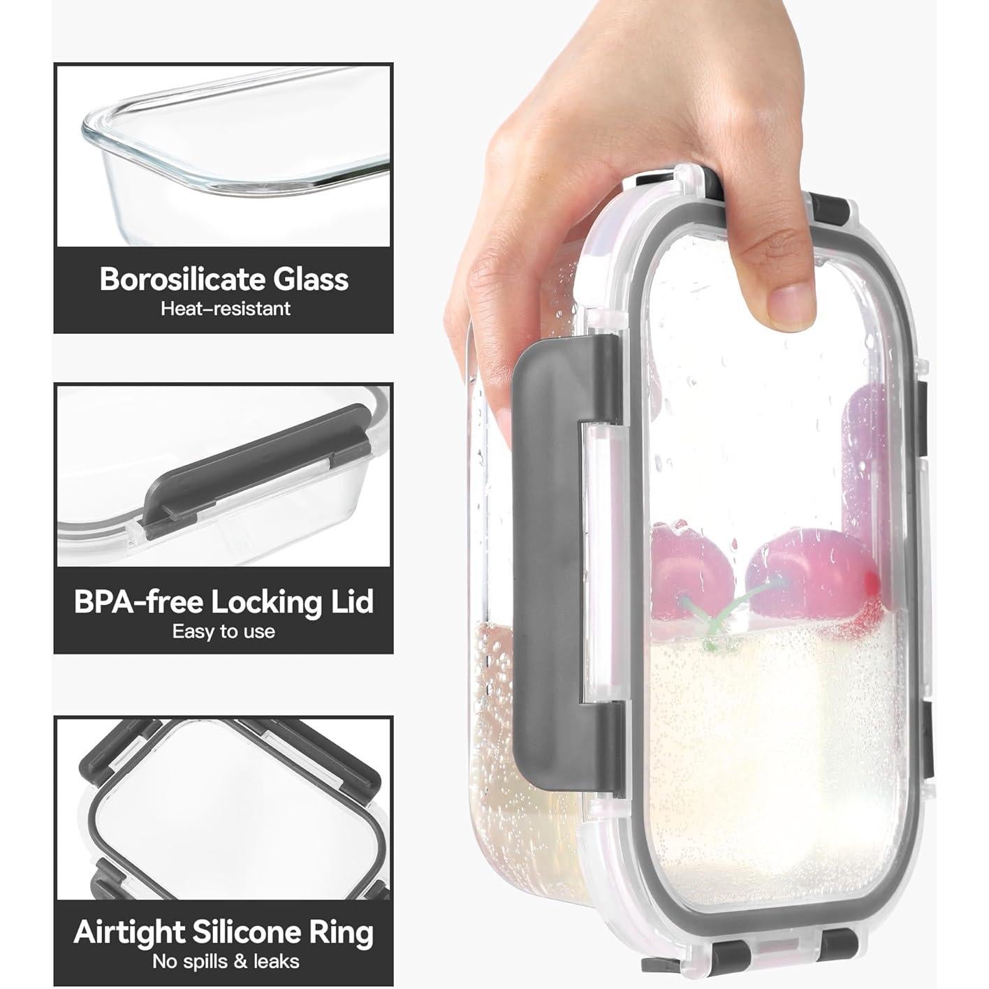 BAYZZ 10 Envases de Vidrio 650 ml con Tapas Herméticas