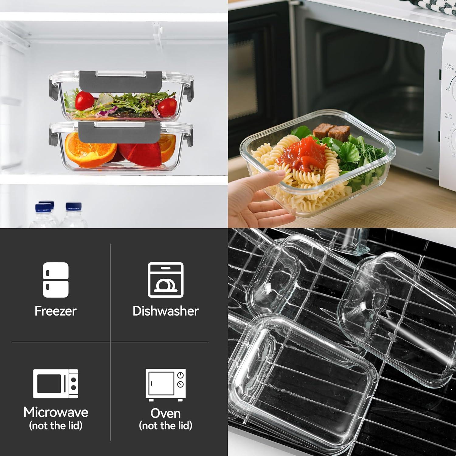 BAYZZ 10 Envases de Vidrio 650 ml con Tapas Herméticas