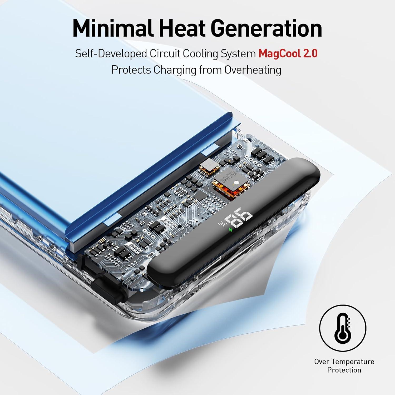 Batería Portátil Inalámbrica iWALK Qi2 10000mAh 15W Rosa