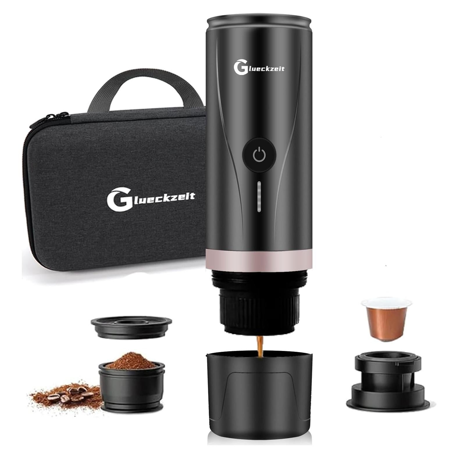 Cafetera Espresso Portátil Glueckzeit PCM03 - Calentamiento Rápido 3 Min